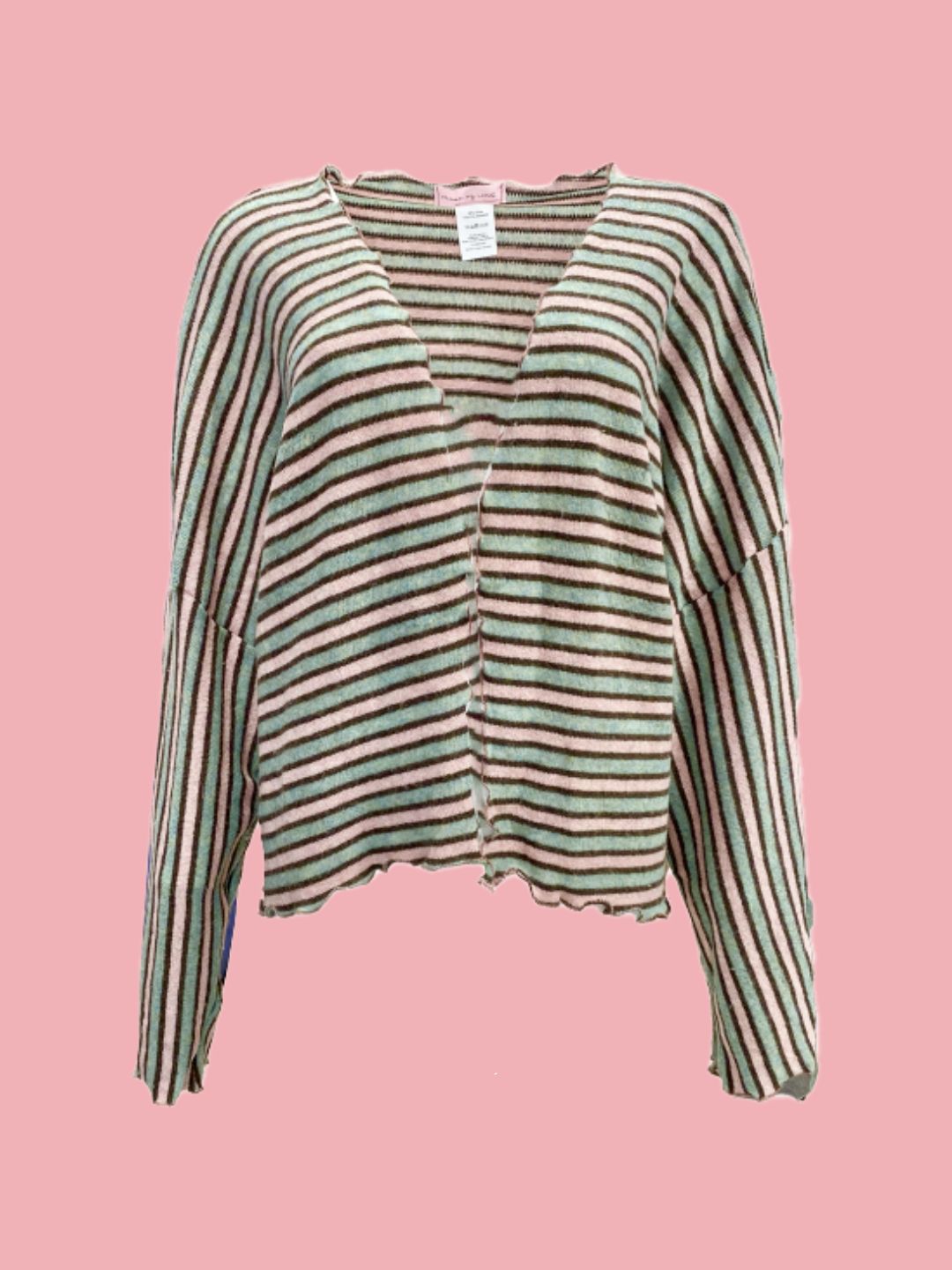 Cardigan Righe Menta e Rosa Ribes of LOVE
