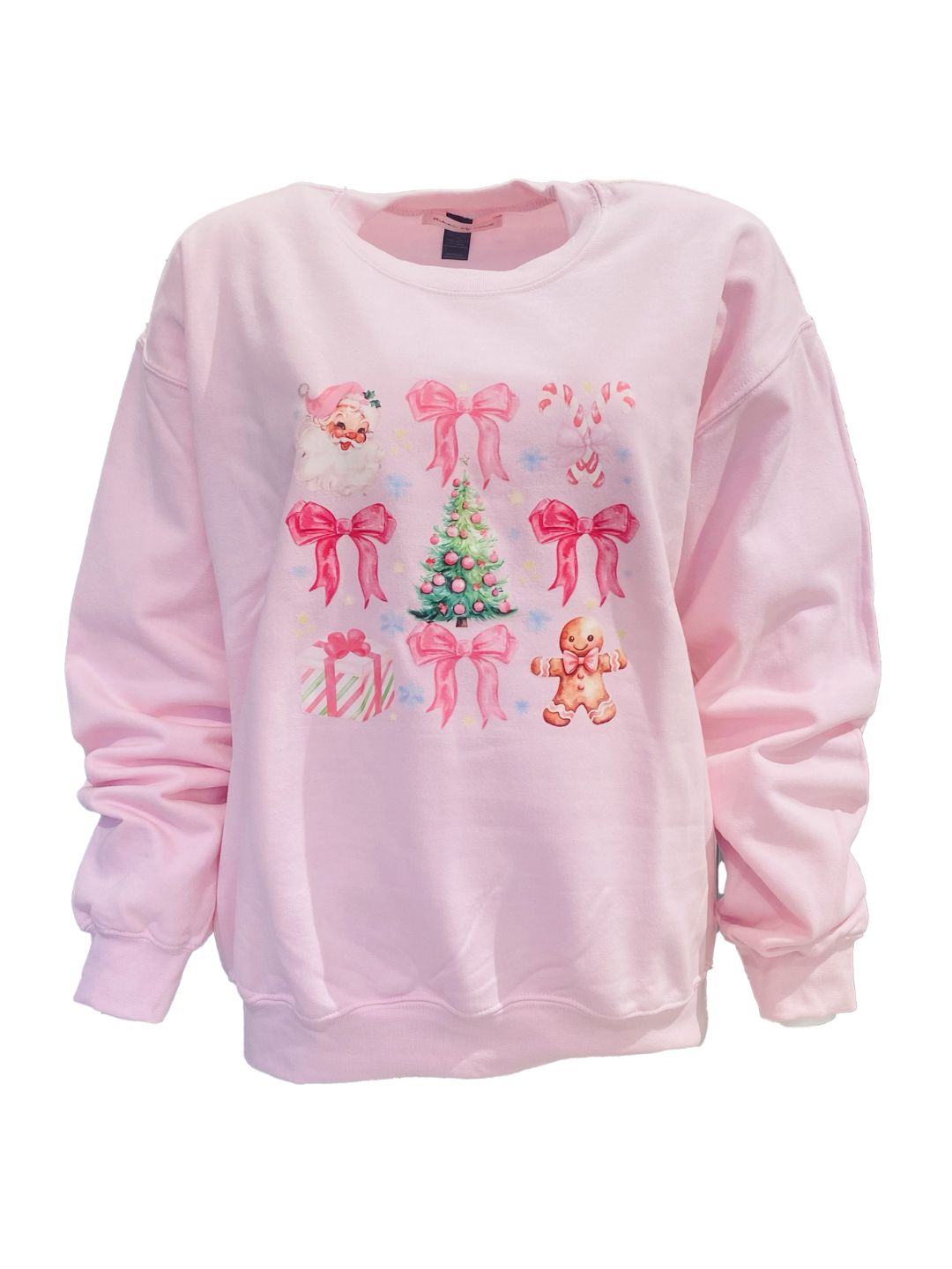 Pink Santa Claus Sweatshirt with More Ribes of LOVE Subjects