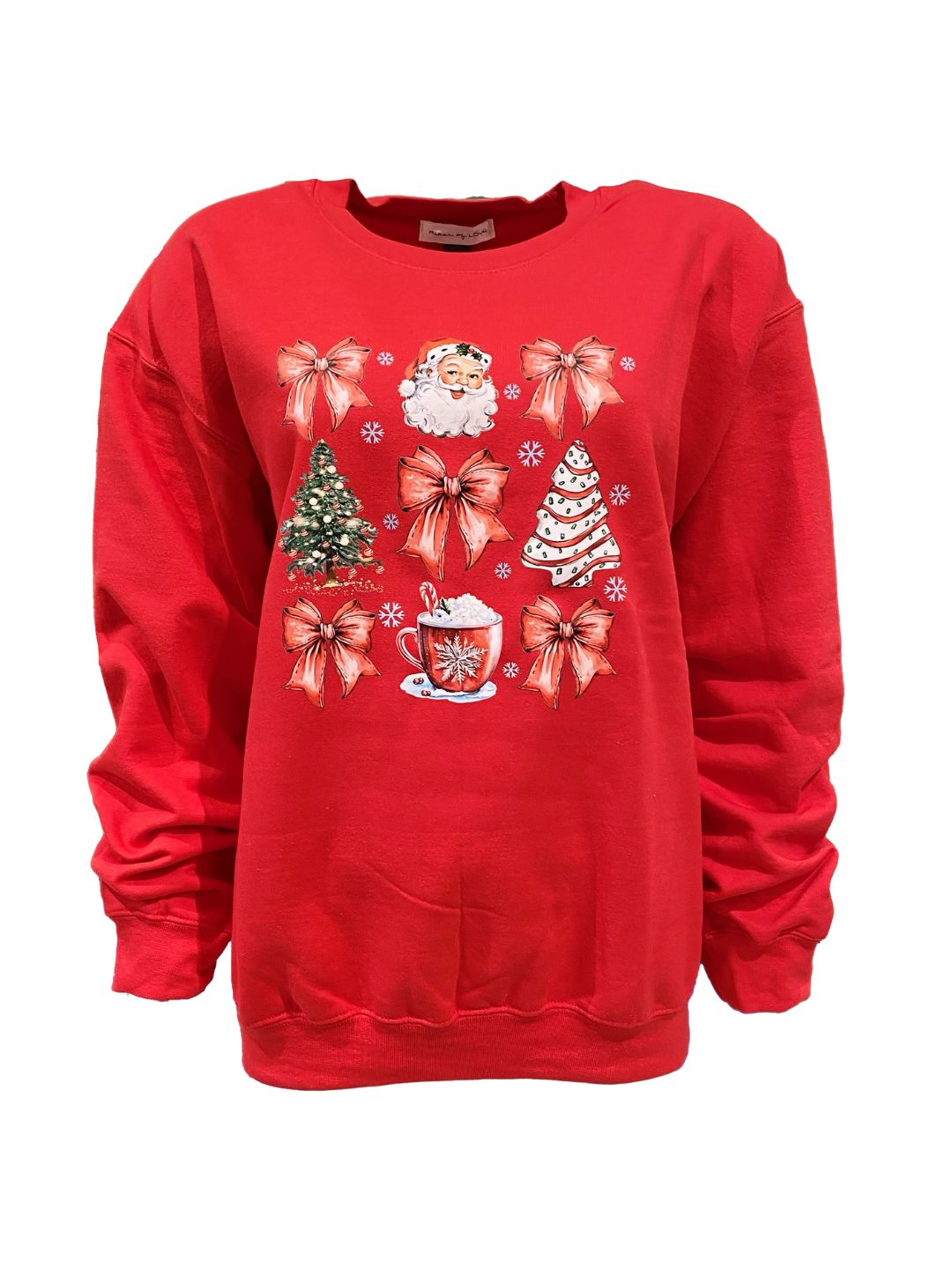 Red Sweatshirt with Ribes of LOVE Bow