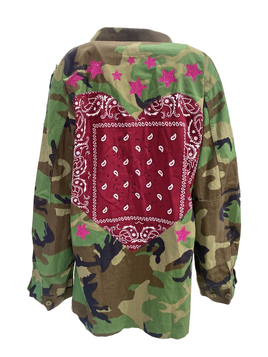 GIACCA MILITARE VINTAGE Cuore Bandana Bordeaux Ribes of LOVE