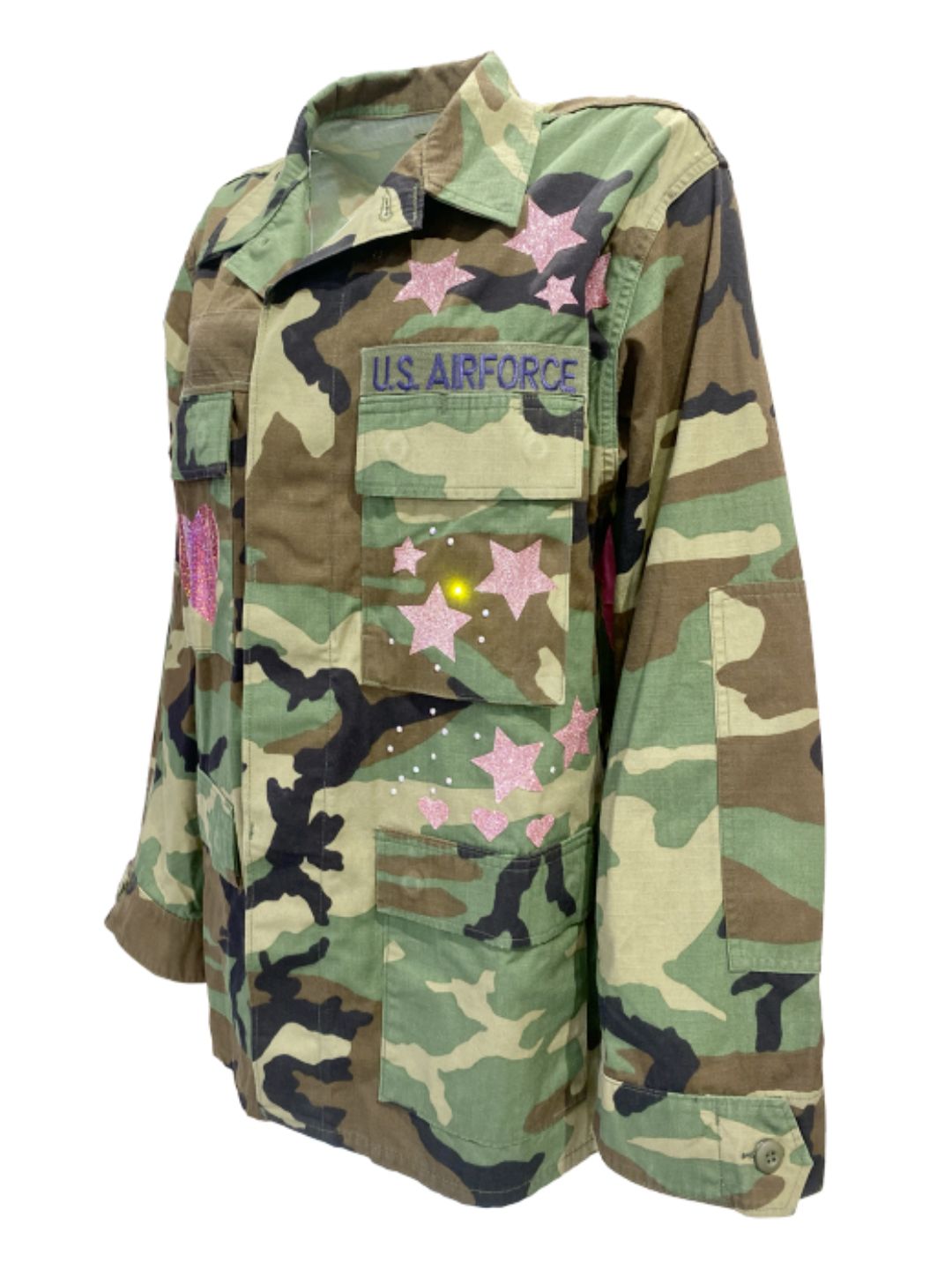 GIACCA MILITARE VINTAGE Cuore Bandana Fucsia Mod.2 Ribes of LOVE