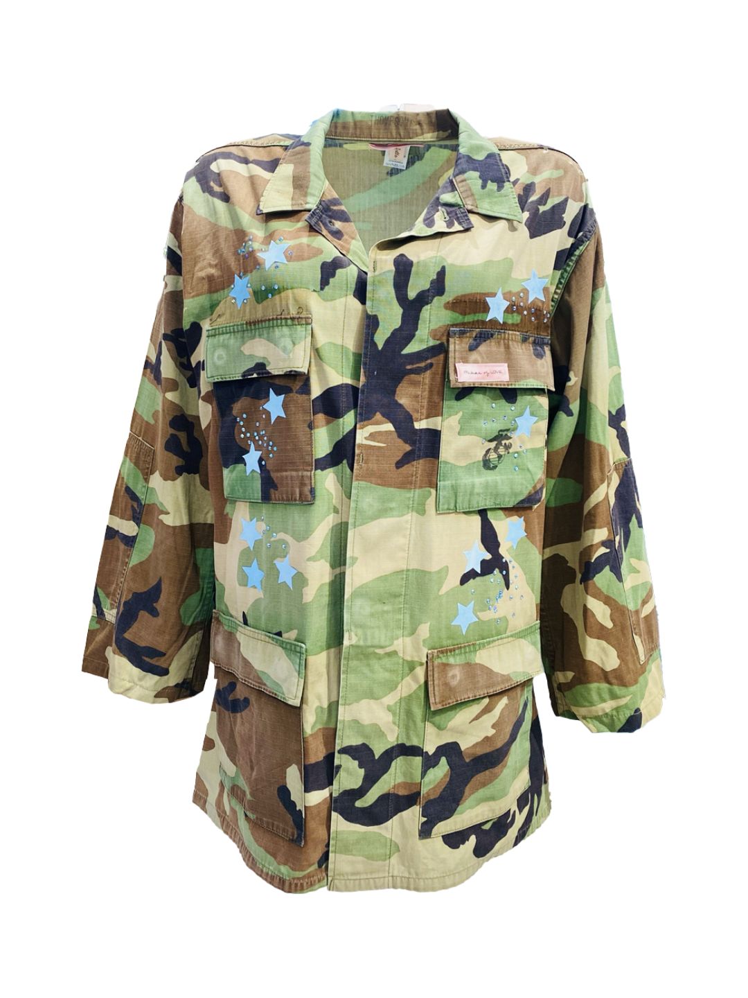GIACCA MILITARE VINTAGE Cuore Bandana Rosa Ribes of LOVE
