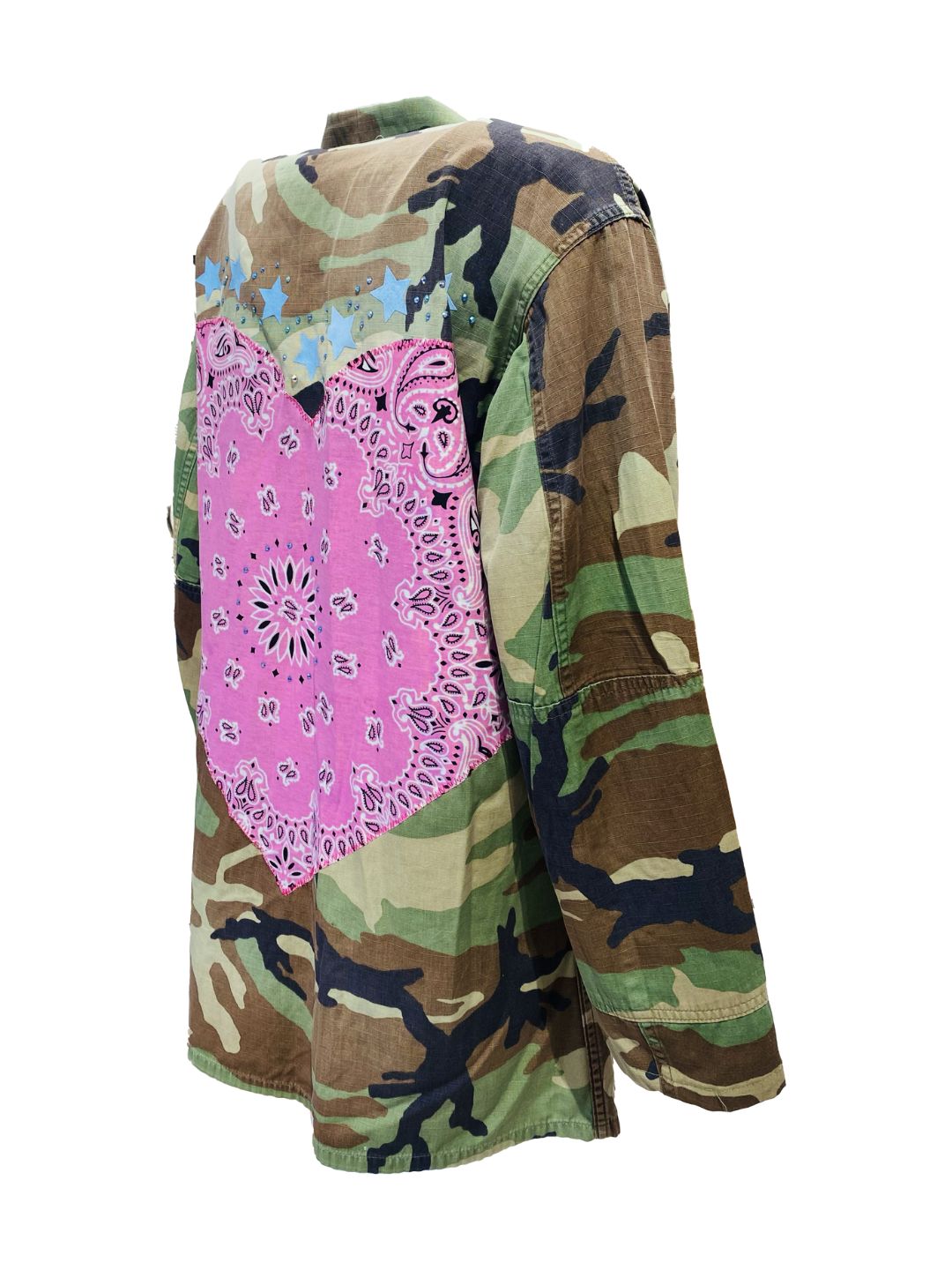 GIACCA MILITARE VINTAGE Cuore Bandana Rosa Ribes of LOVE