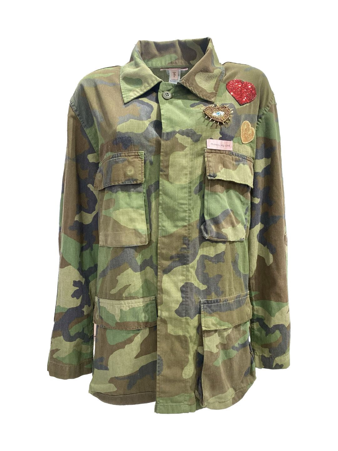 GIACCA MILITARE VINTAGE Cuore Bandana Rosso Ribes of LOVE