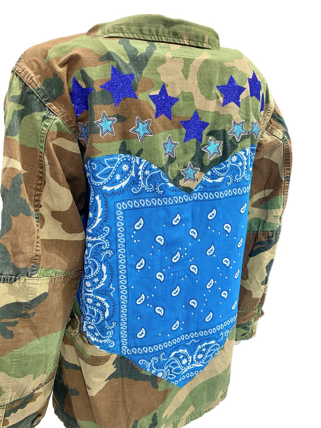 GIACCA MILITARE VINTAGE Cuore Bandana Turchese Ribes of LOVE