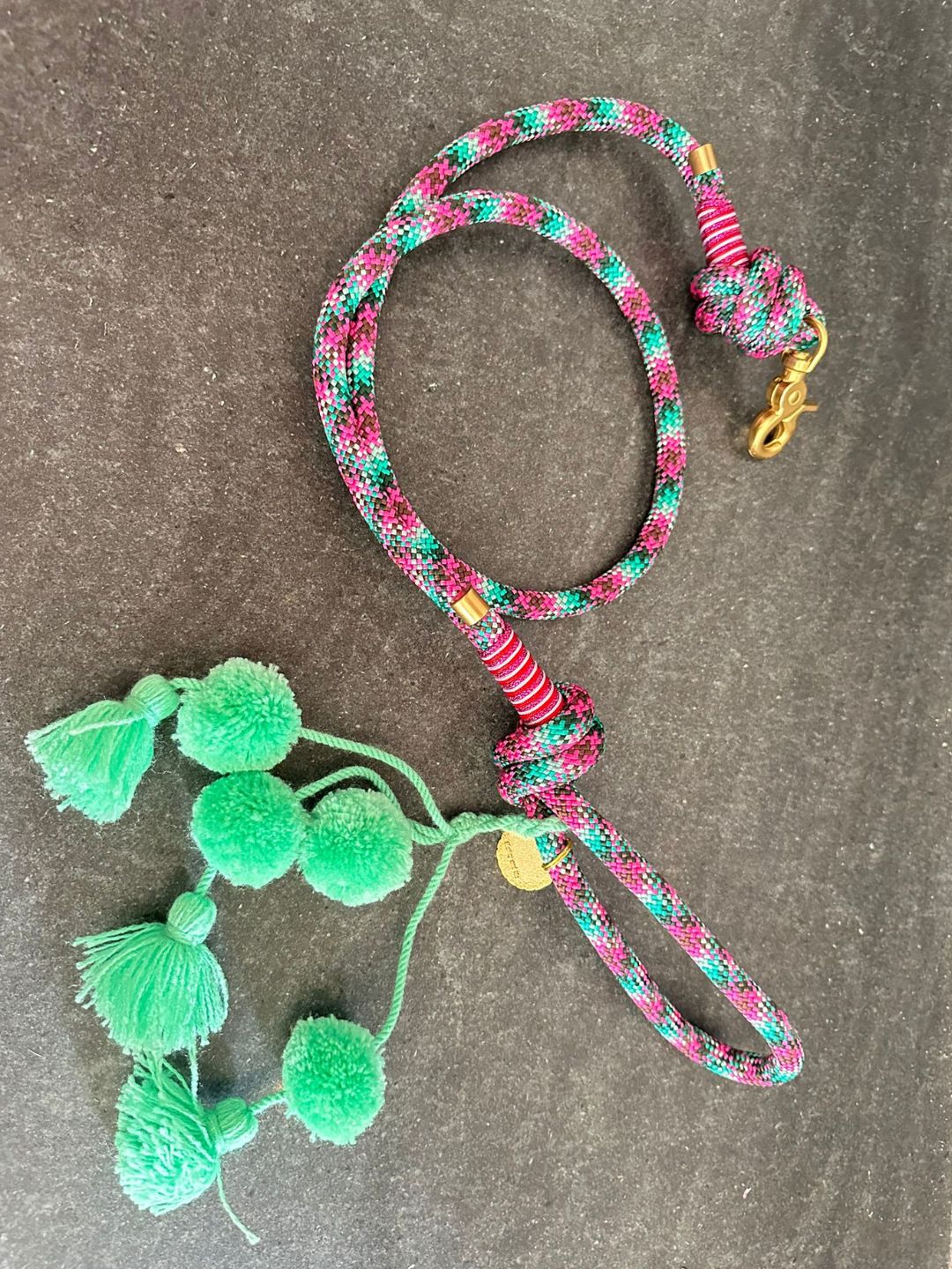 GUINZAGLIO MARLEY&ME POM POM VERDE ACQUA
