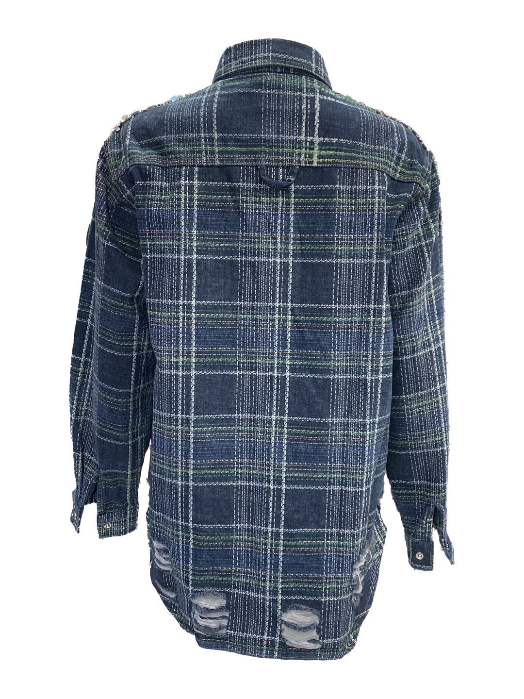 Giacca-Camicia in Denim con Strass 0773