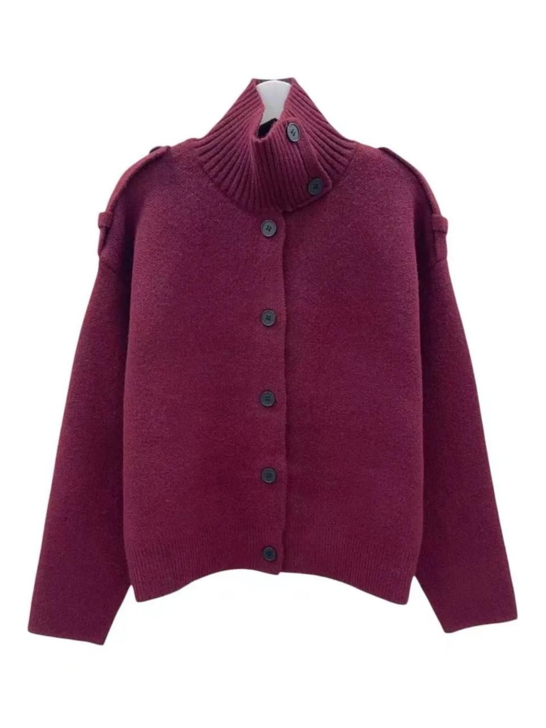 Giacca Cardigan Collo Alto Bordeaux 501