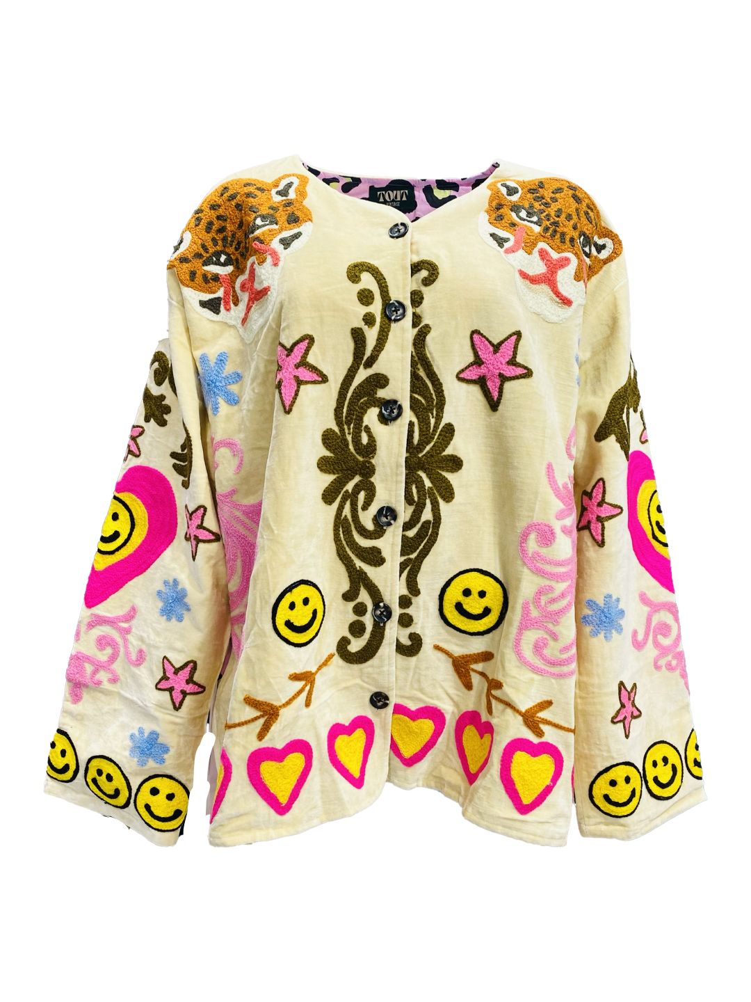 Giacca Suzani in Velluto Leopardo e Cuore