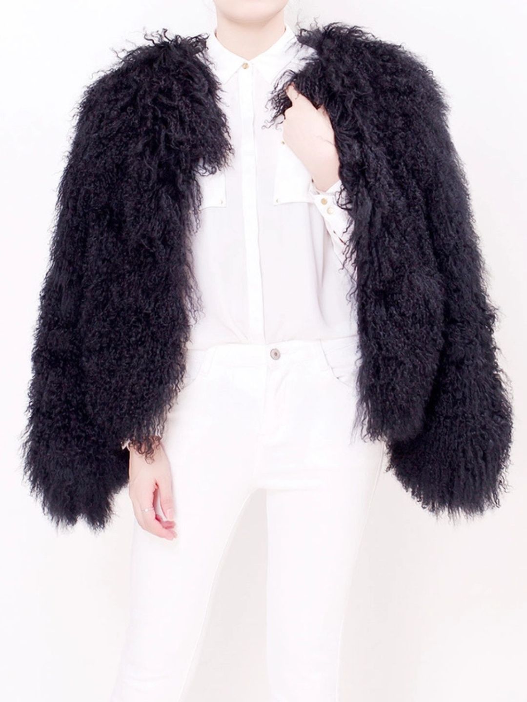 Giacca in Shearling Nera
