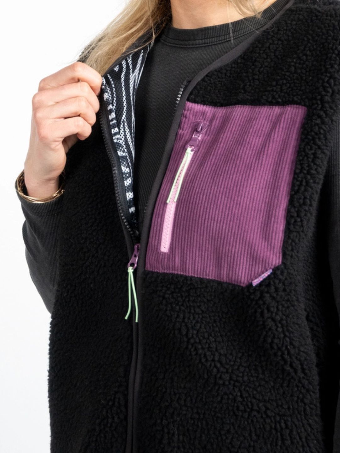 Gilet da donna Sherpa Nero