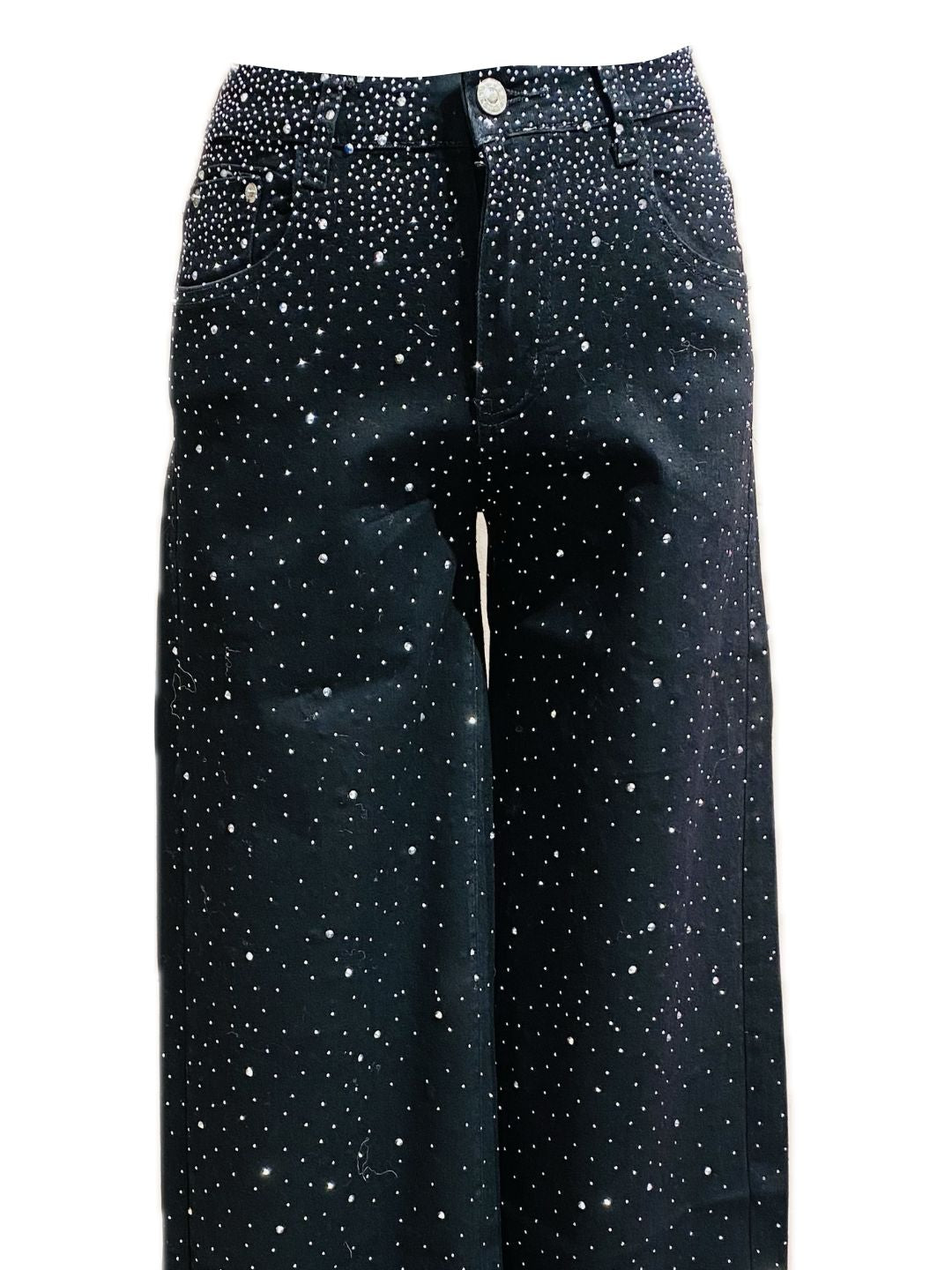 JEANS FULL STRASS NERO