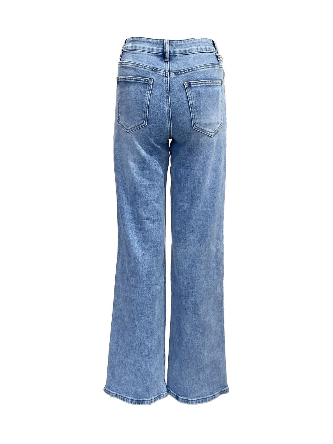 Jeans Wide Leg Elasticizzati Vita Alta Azzurro EB106 ✨