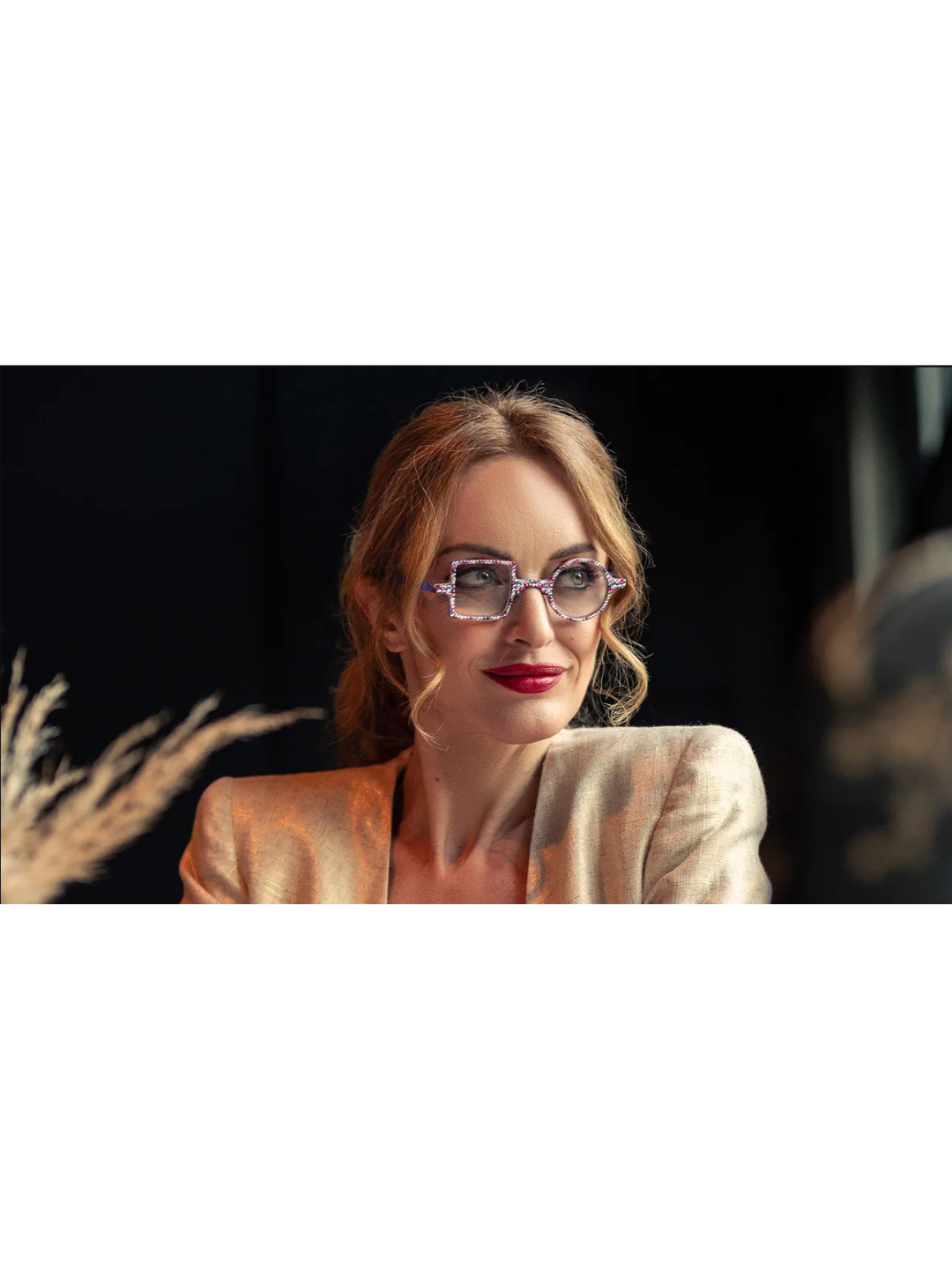 KATRINE RED JIMMY CRYSTAL NEW YORK READING GLASSES JCR562