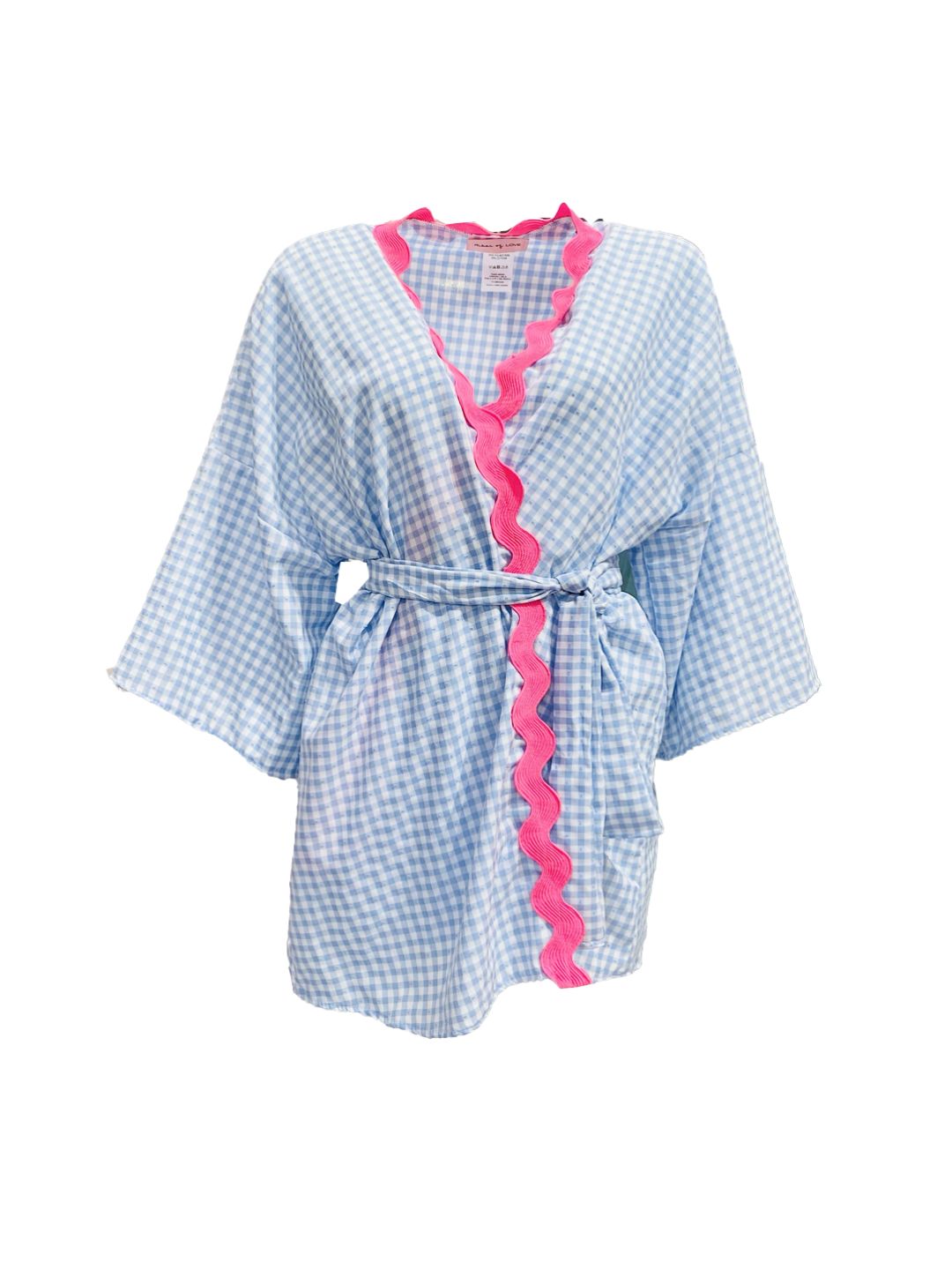 Kimono vichy point toile Azzurro Ribes of LOVE