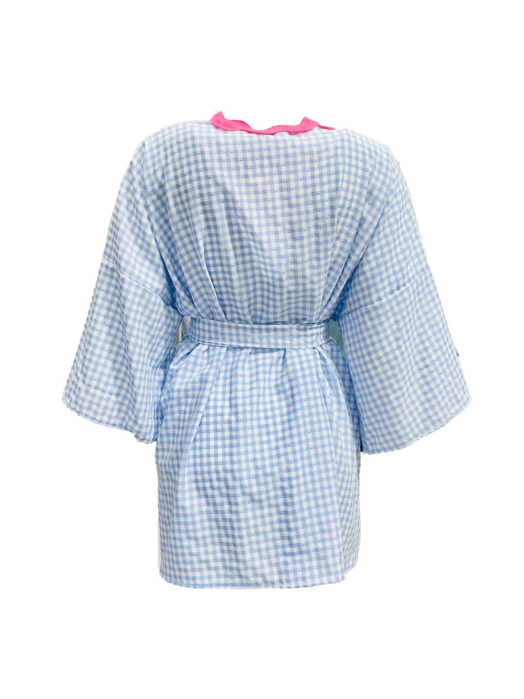 Kimono vichy point toile Azzurro Ribes of LOVE