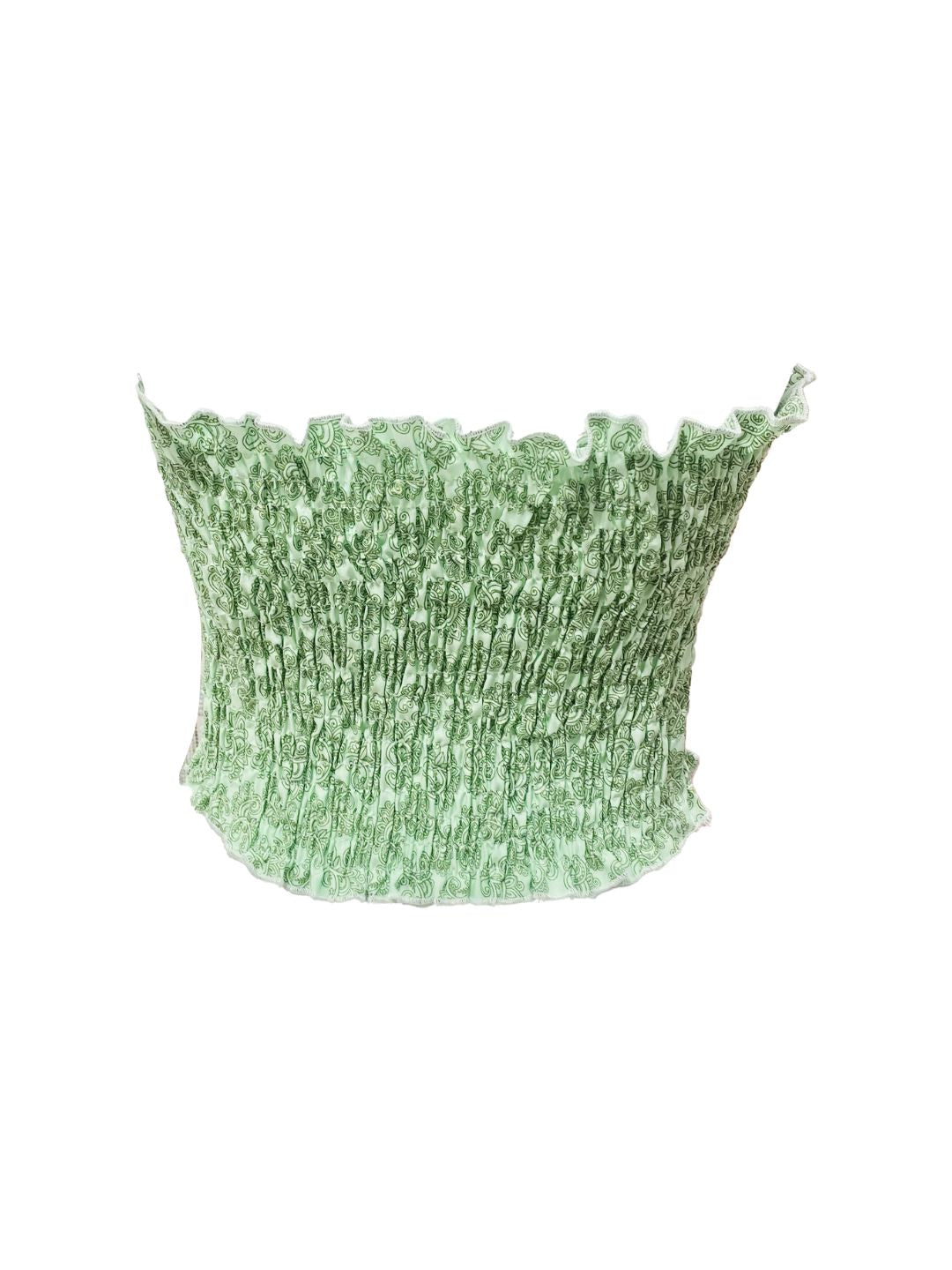 MINI TOP Smocked Vichy Green Currant of LOVE