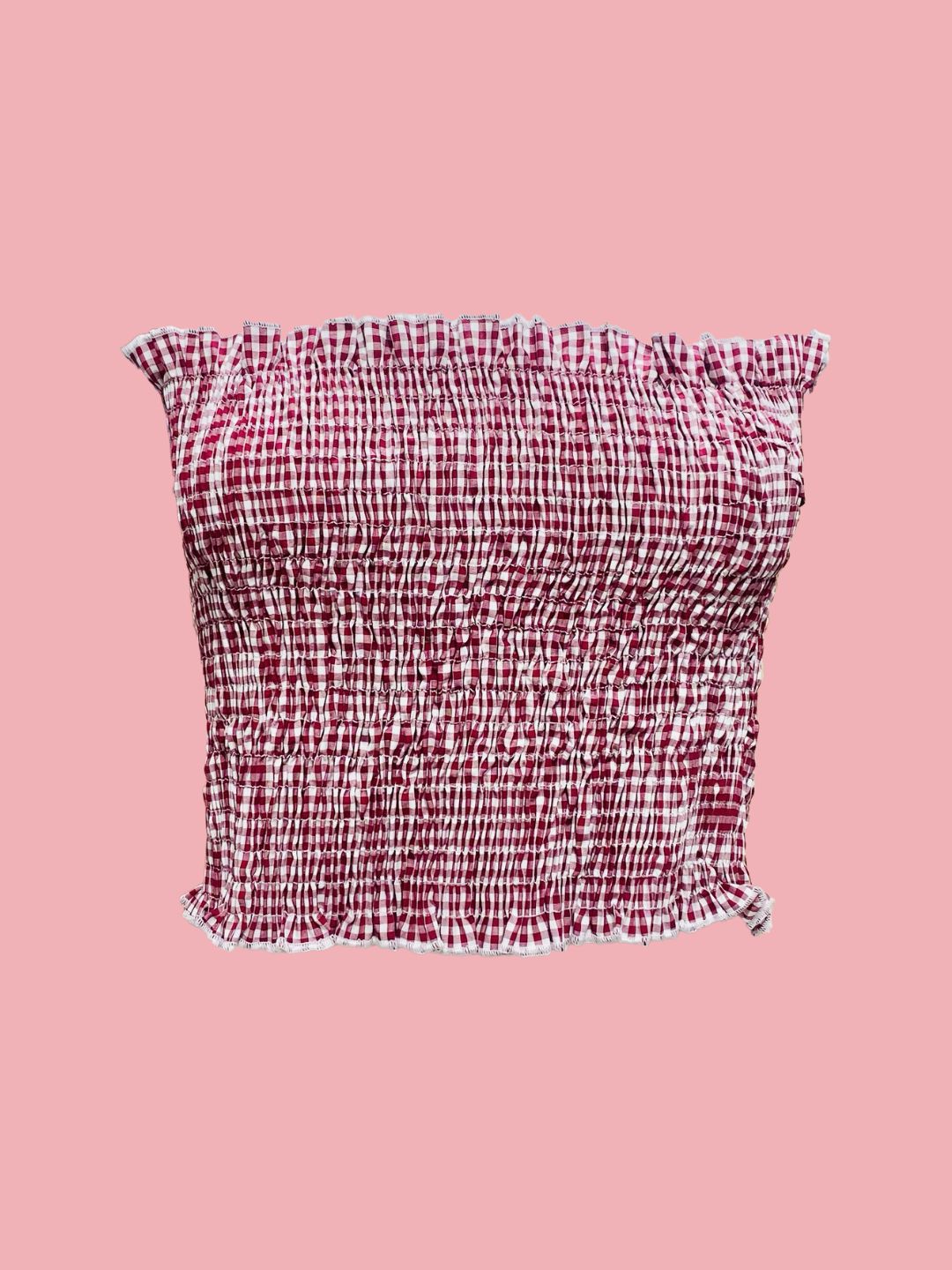 MINI TOP Punto Smock vichy Bordeaux Ribes of LOVE