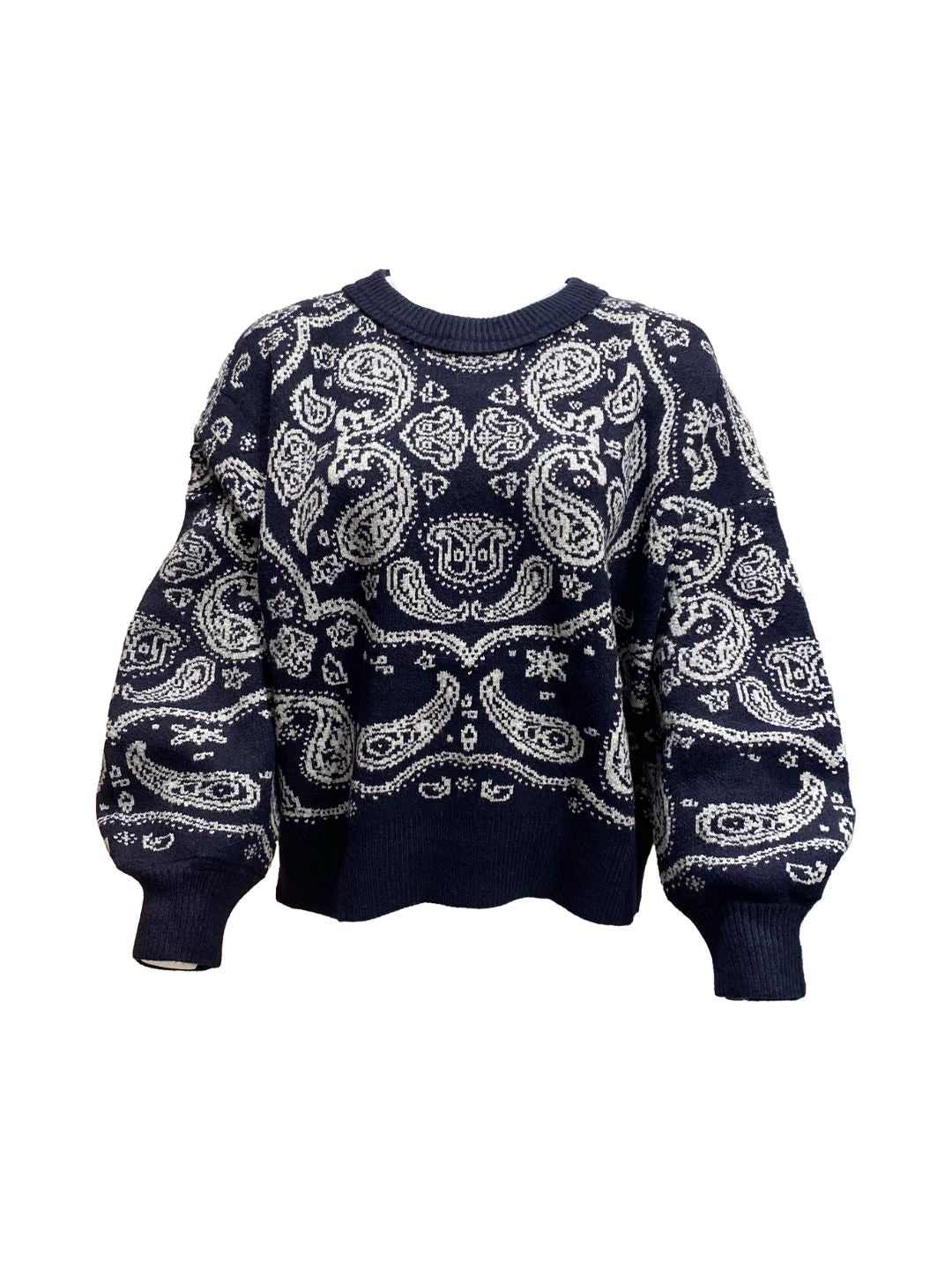 Midnight Blue and Gray Bandana Sweater 350