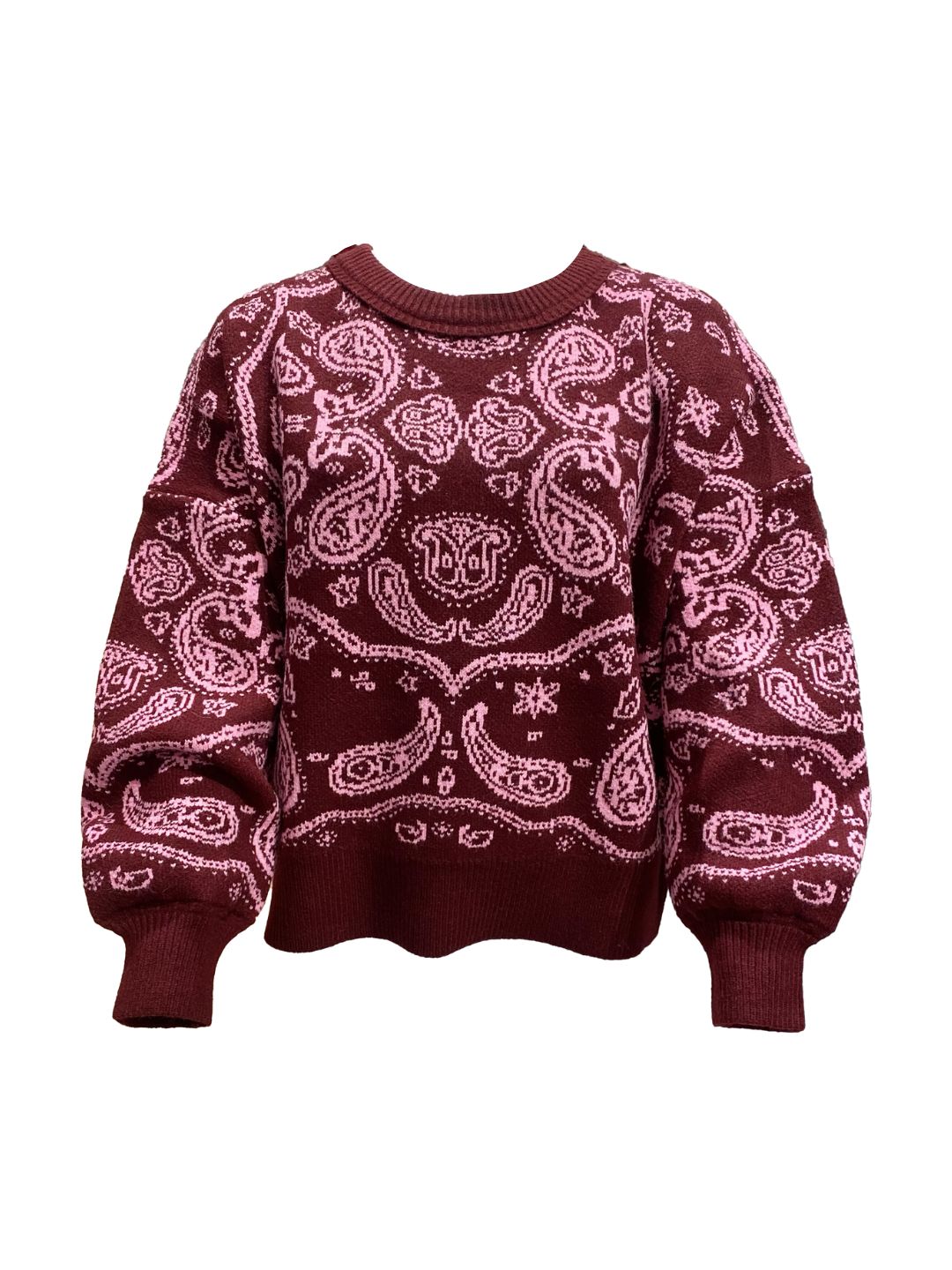 Burgundy and Pink Bandana Sweater 350