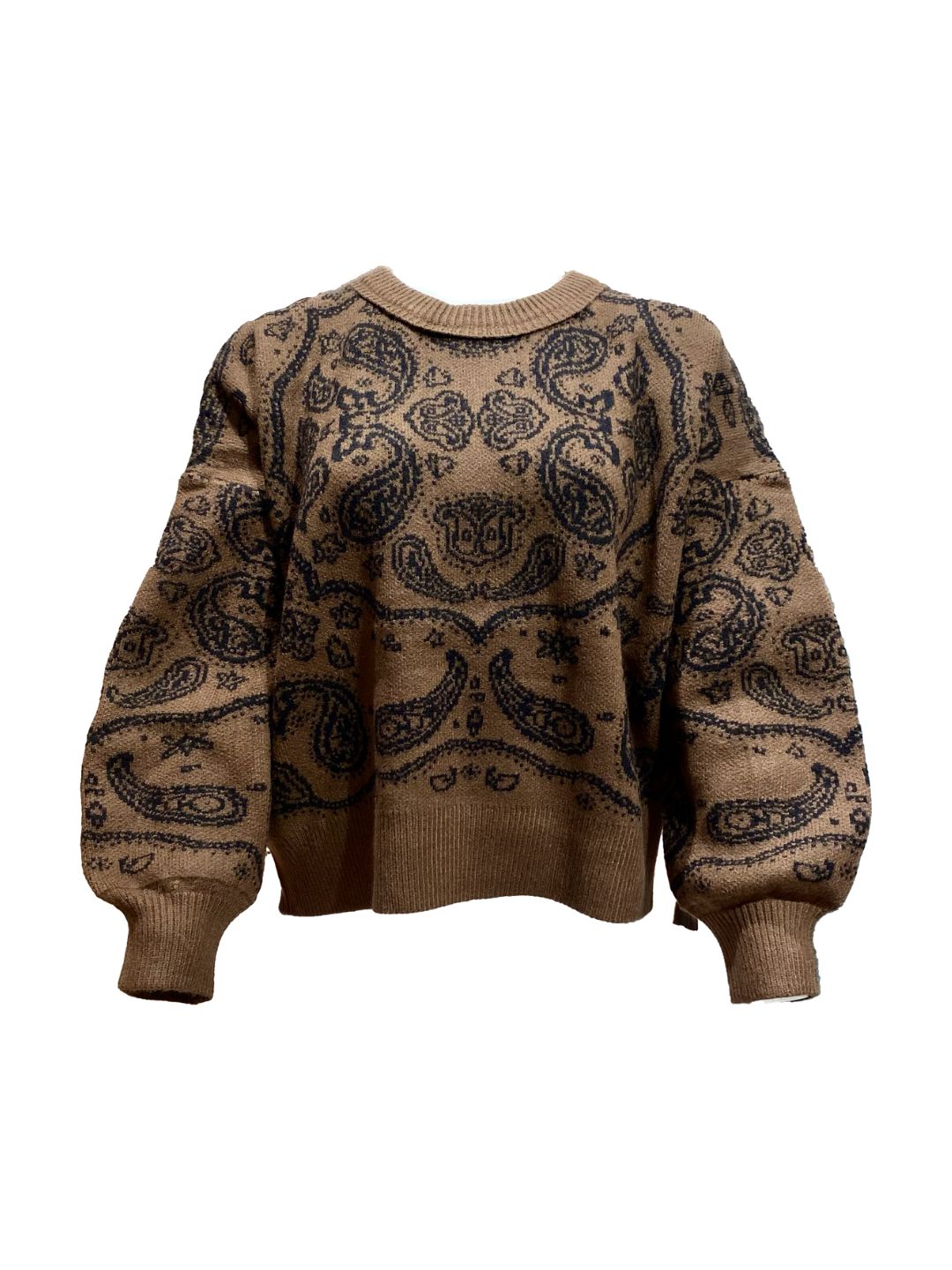 Maglione Bandana Cioccolato e Nero 350