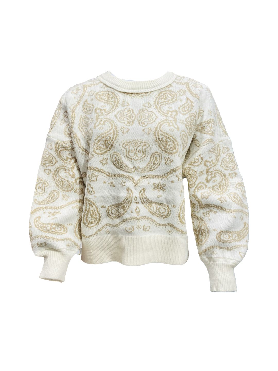 Cream and Beige Bandana Sweater 350