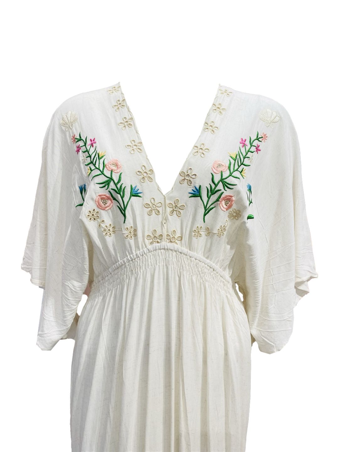 Maxi abito lungo con ricamo floreale 56DR1067-1797