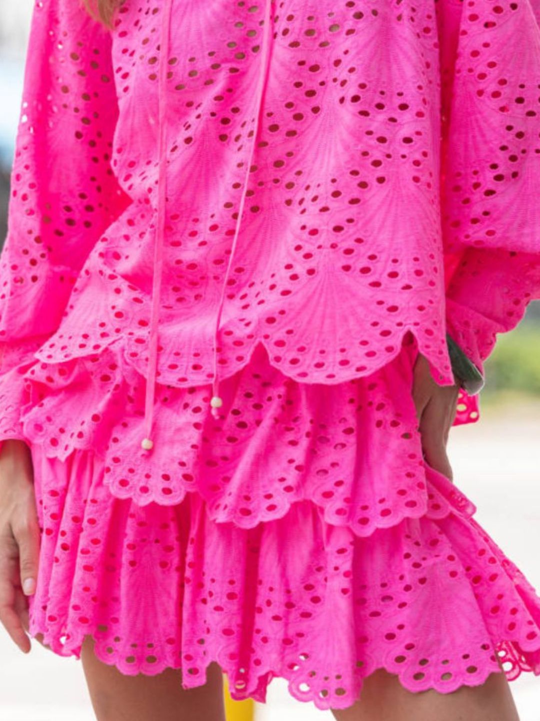 Minigonna in Pizzo Sangallo Fucsia