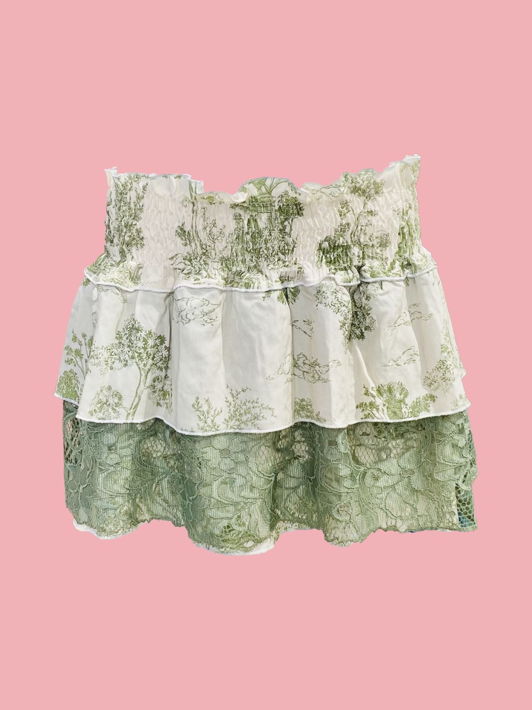 Mini pareo Balze toile de jouy Verde Ribes of LOVE