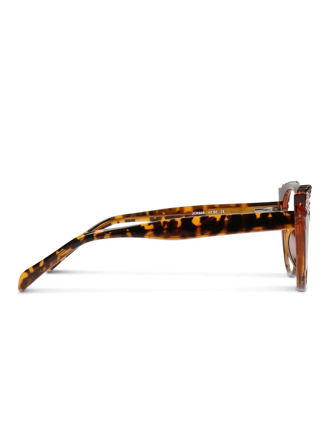 CLOVER BROWN JIMMY CRYSTAL NEW YORK READING GLASSES JCR608BRW-GLOD/SH
