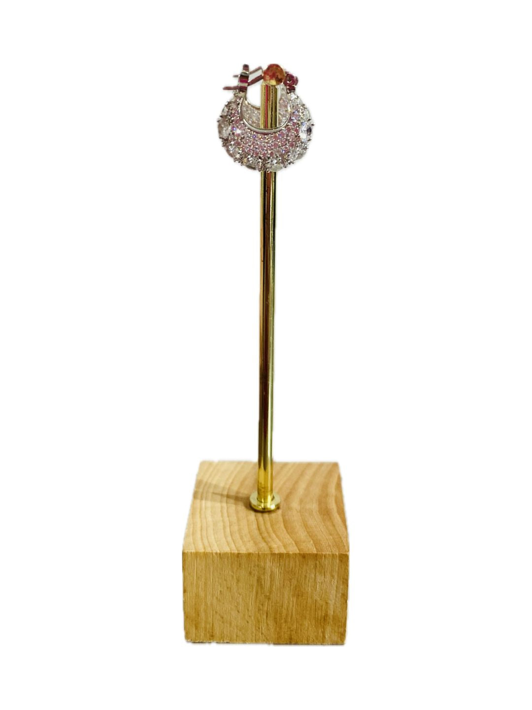 ORECCHINO STRASS BOMBATO Col.Argento 51124M