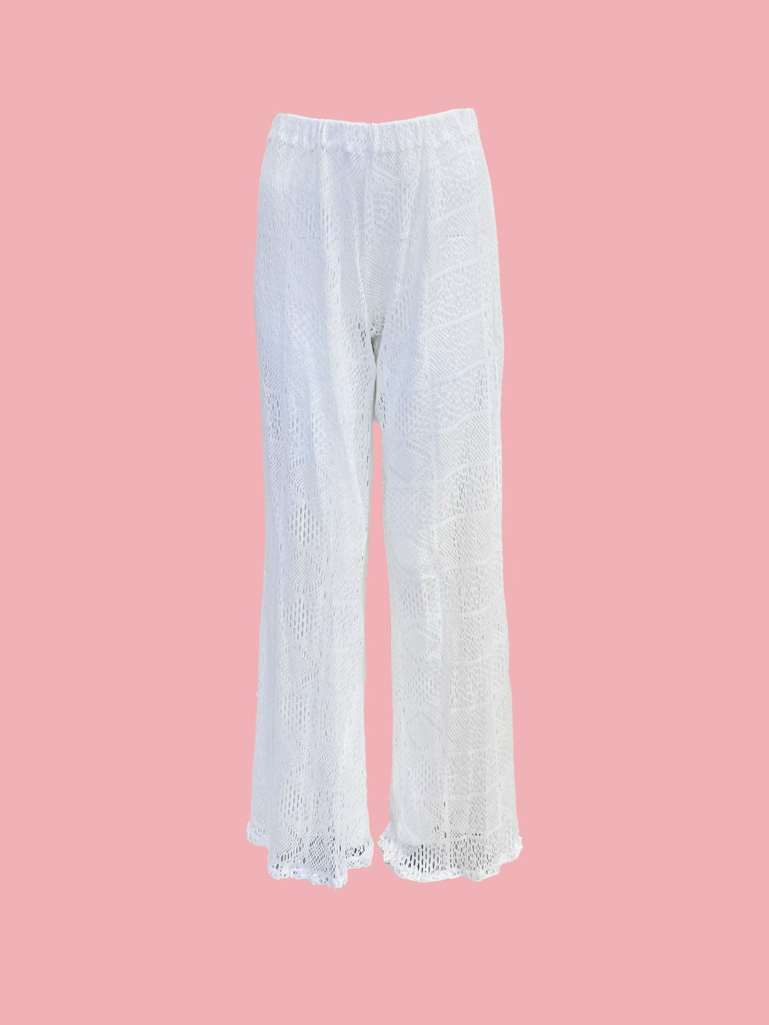 PANTALONE a Zampa Uncinetto Bianco Ribes of LOVE