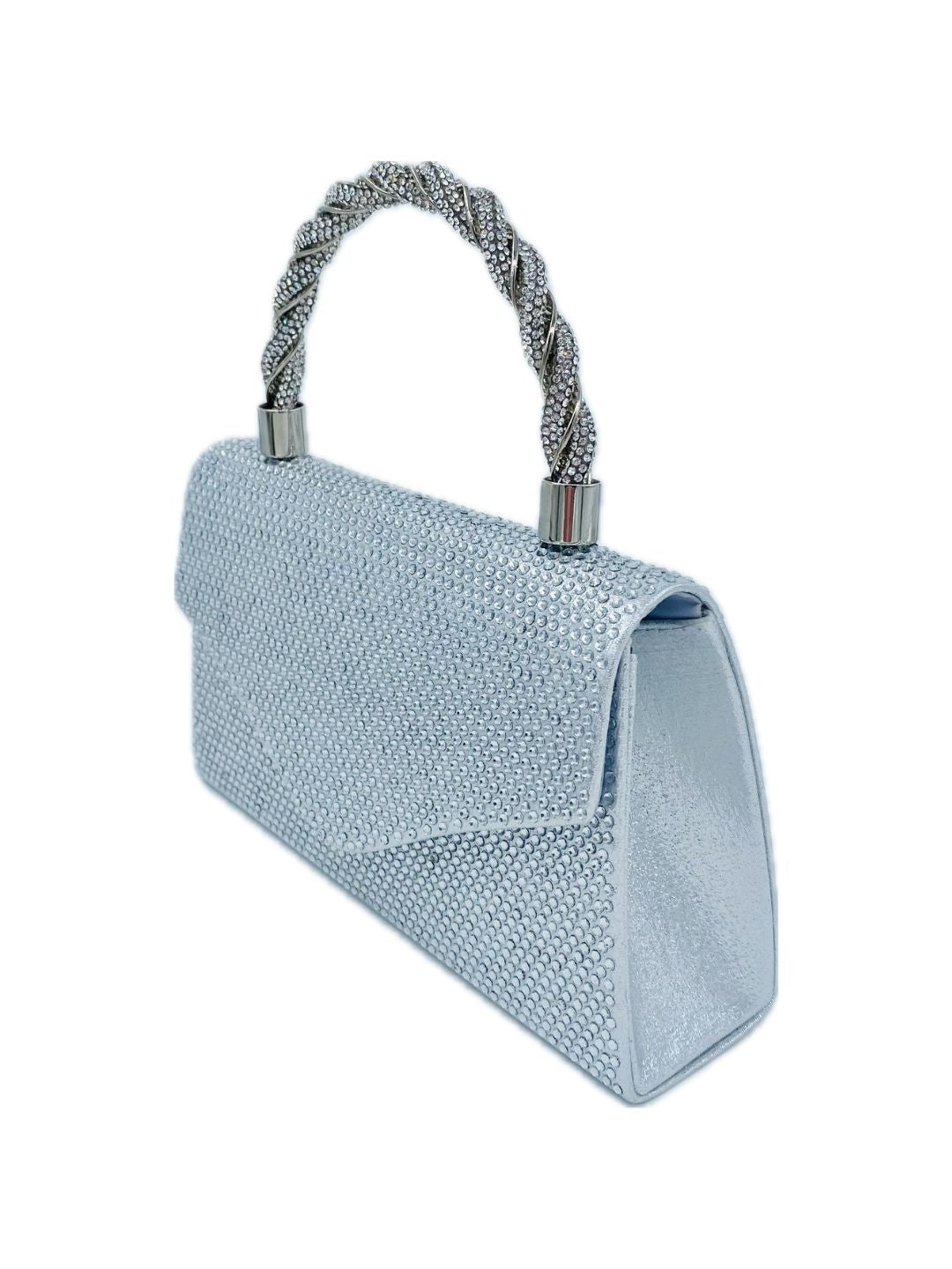 POCHETTE A MANO STRASS ARGENTO 2438