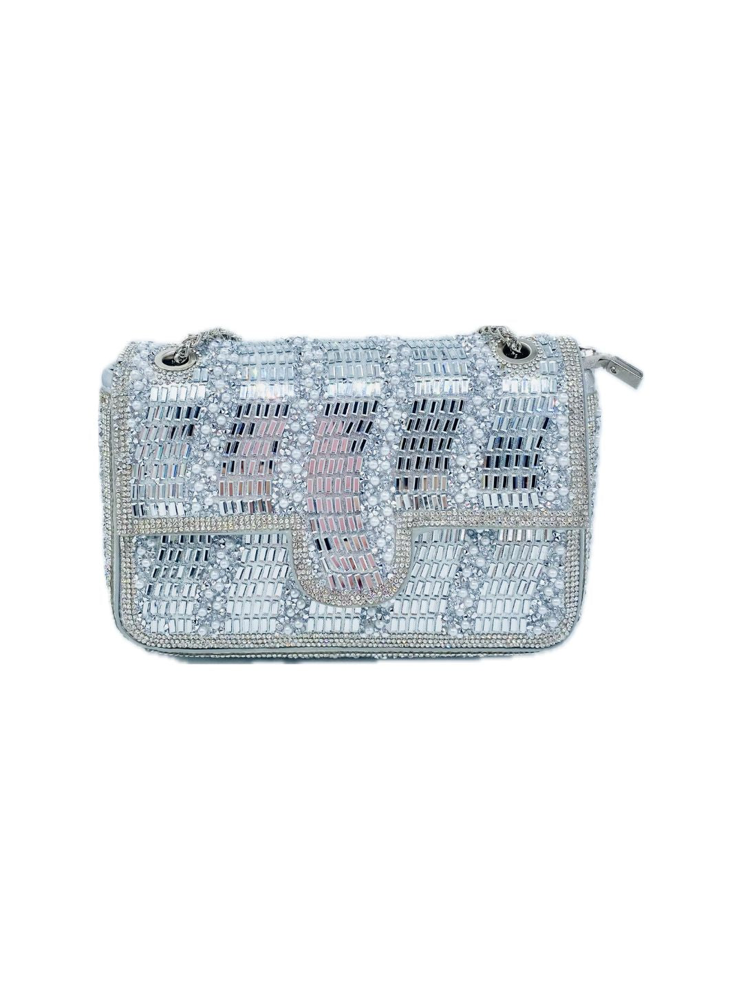 POCHETTE A SPALLA CON SPECCHIETTI E STRASS 6010