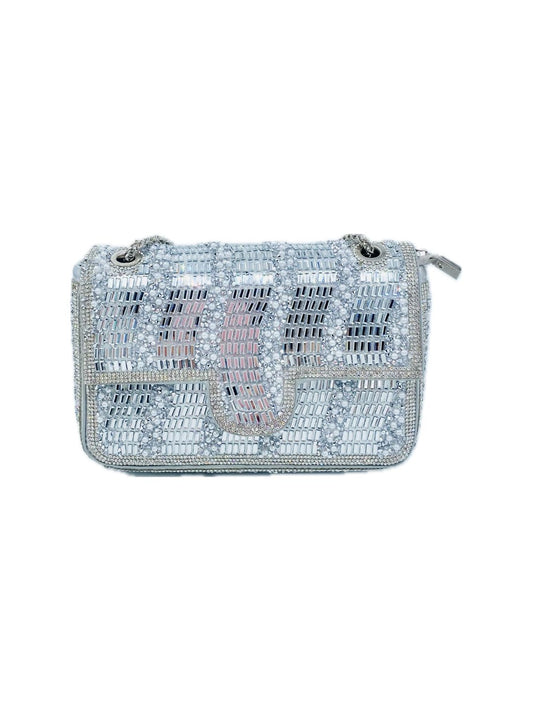POCHETTE A SPALLA CON SPECCHIETTI E STRASS 6010