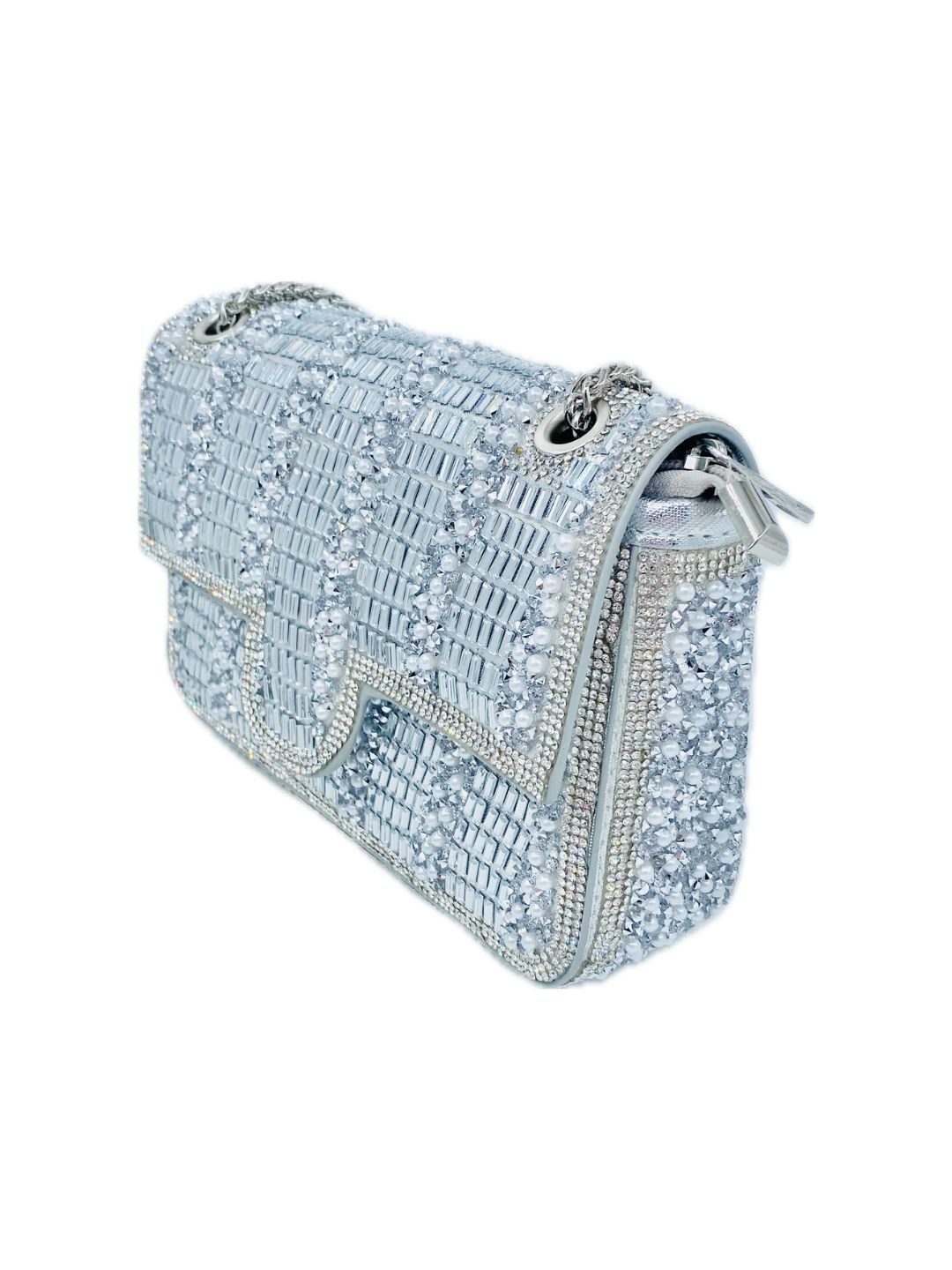 POCHETTE A SPALLA CON SPECCHIETTI E STRASS 6010
