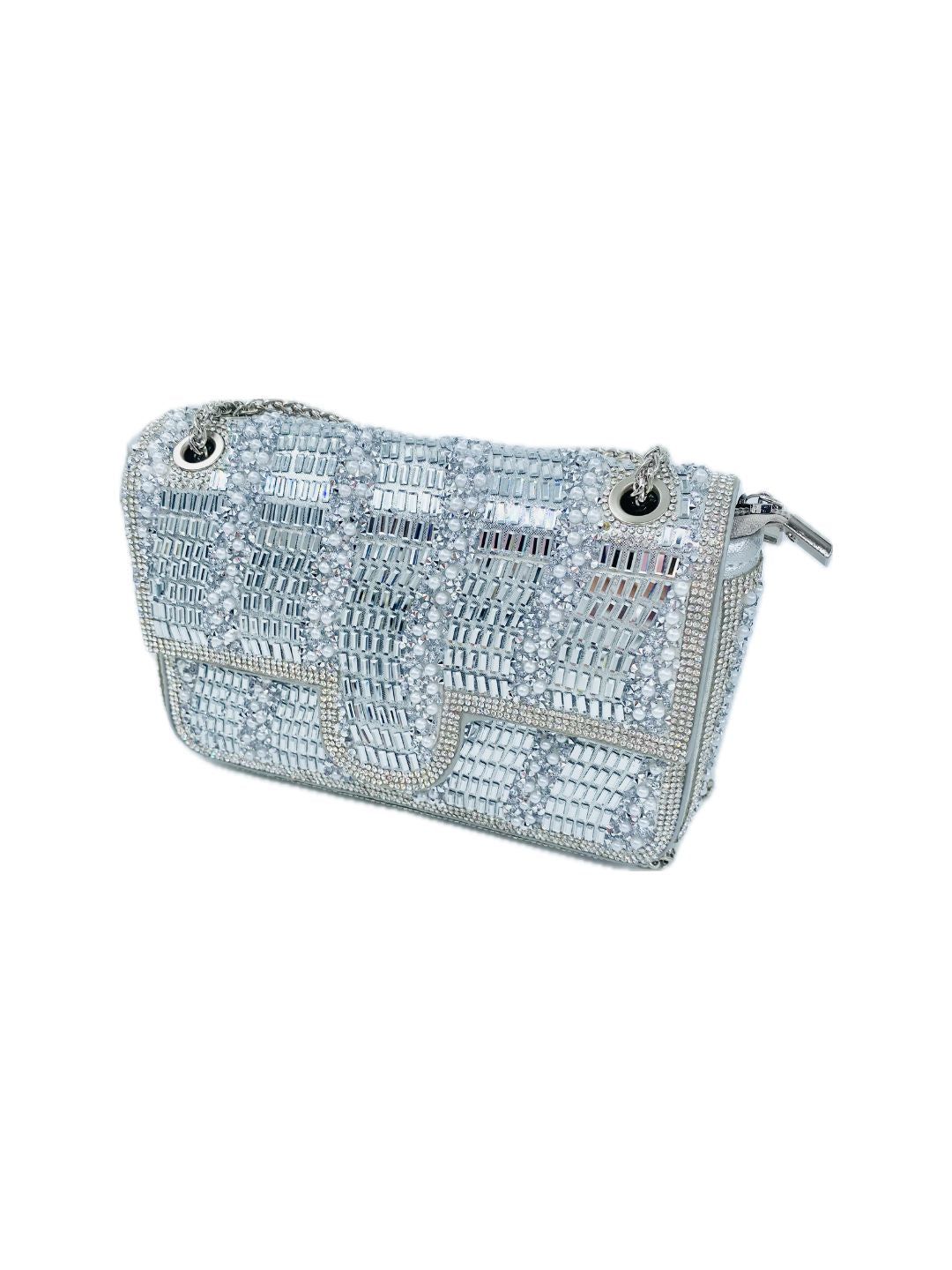 POCHETTE A SPALLA CON SPECCHIETTI E STRASS 6010