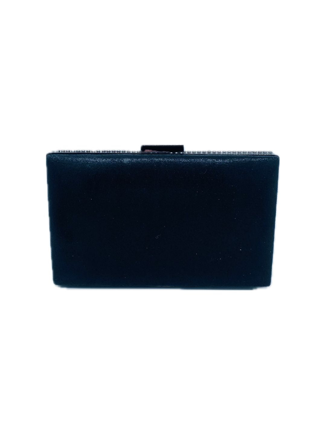 POCHETTE CLUTCH RETTANGOLARE FRANGE STRASS NERA 2329