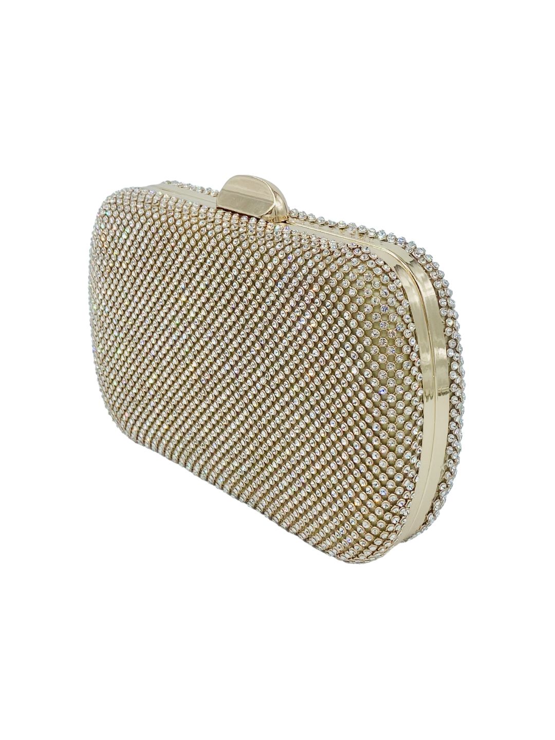 Pochette Clutch Rettangolare Strass Oro 2524