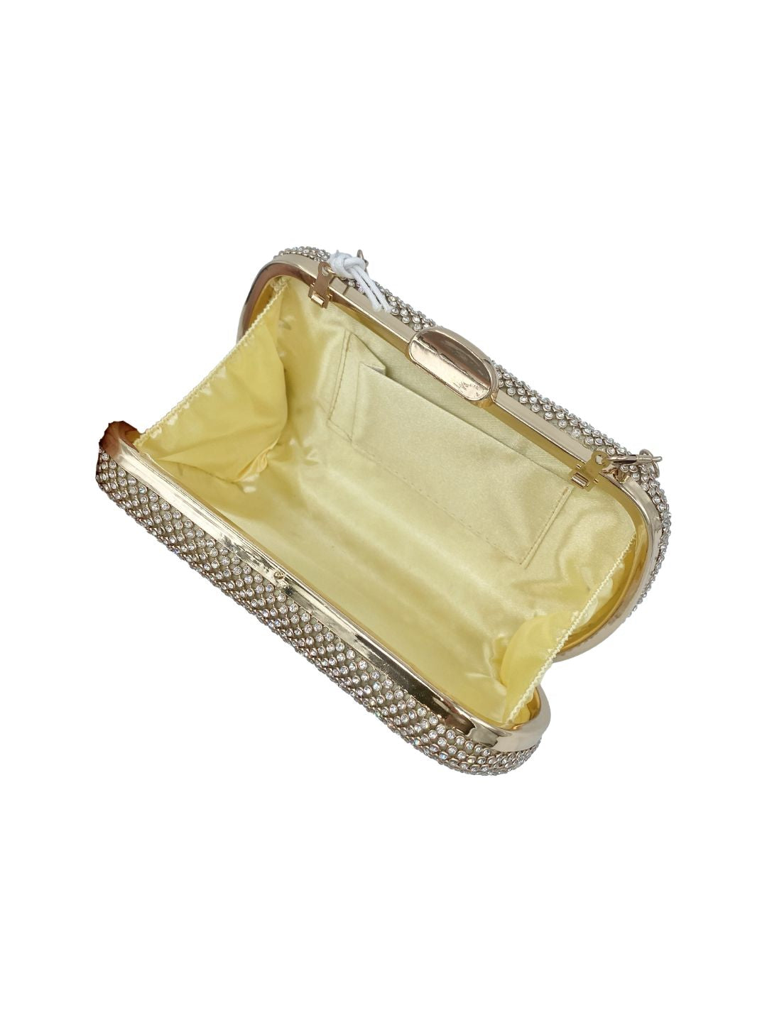 Pochette Clutch Rettangolare Strass Oro 2524