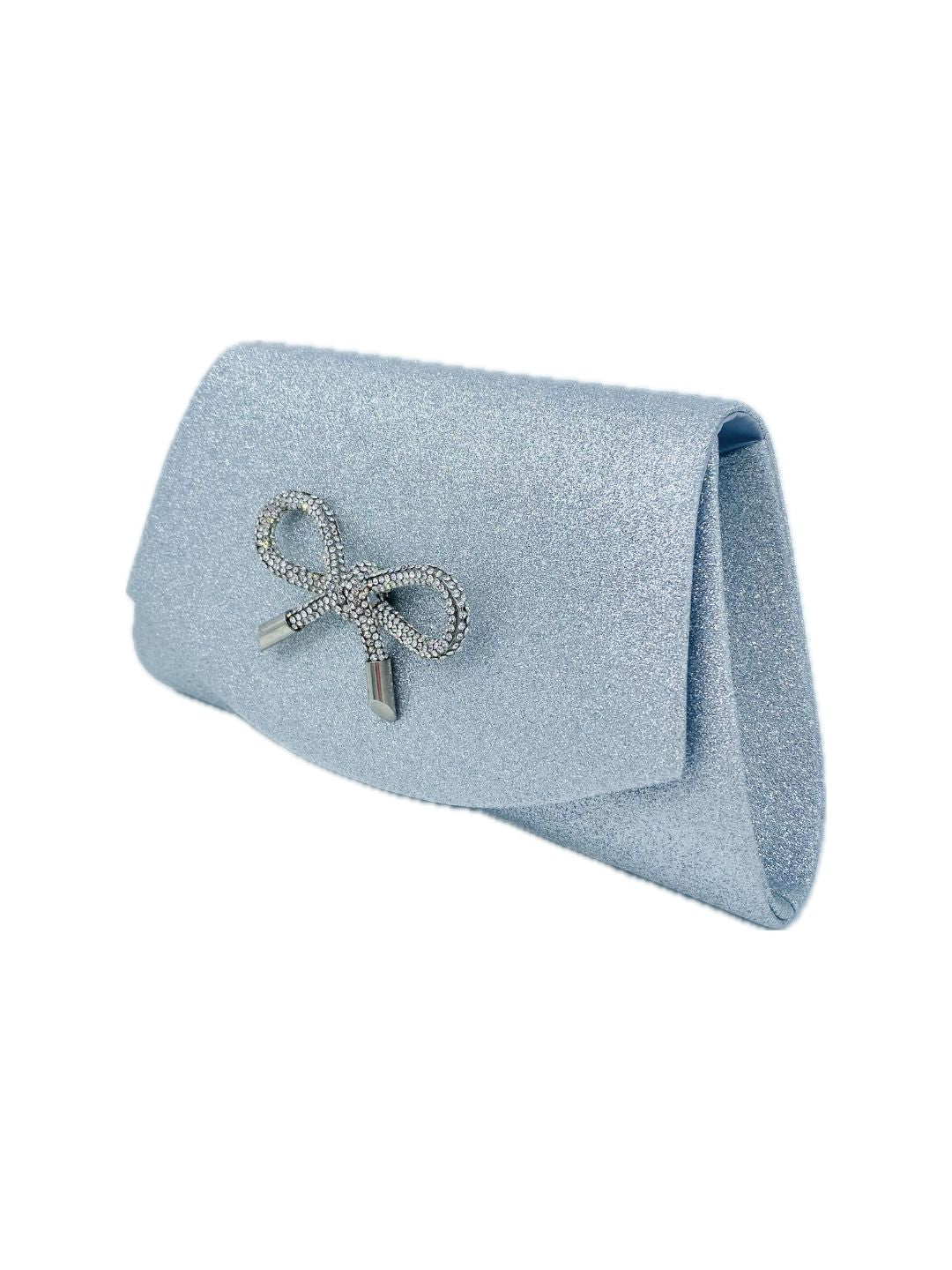 POCHETTE GLITTER FIOCCO ARGENTO 2337