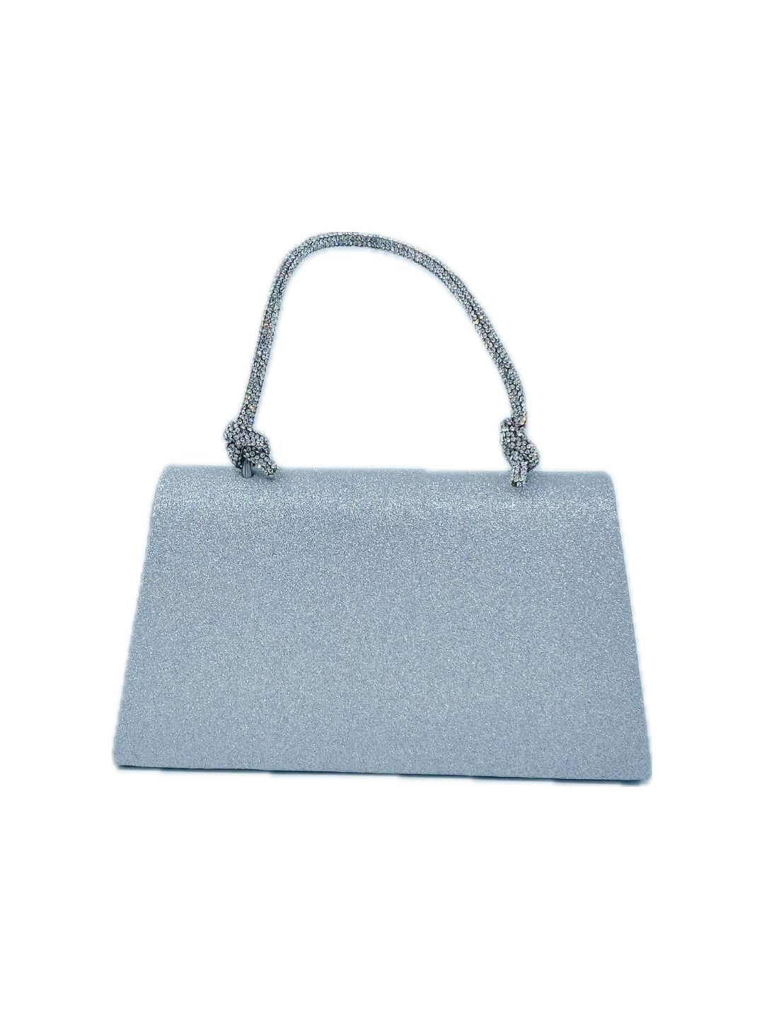 POCHETTE GLITTER FIOCCO ARGENTO 2353