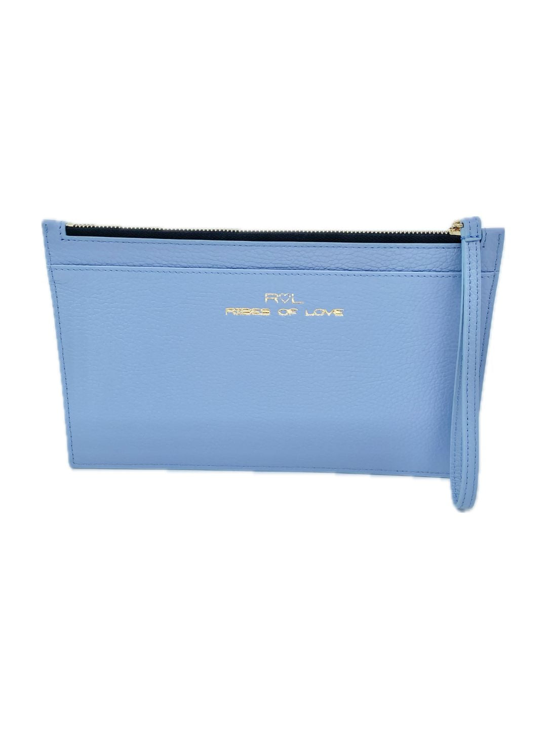 POCHETTE PORTADOCUMENTI IN PELLE CELESTE 5039