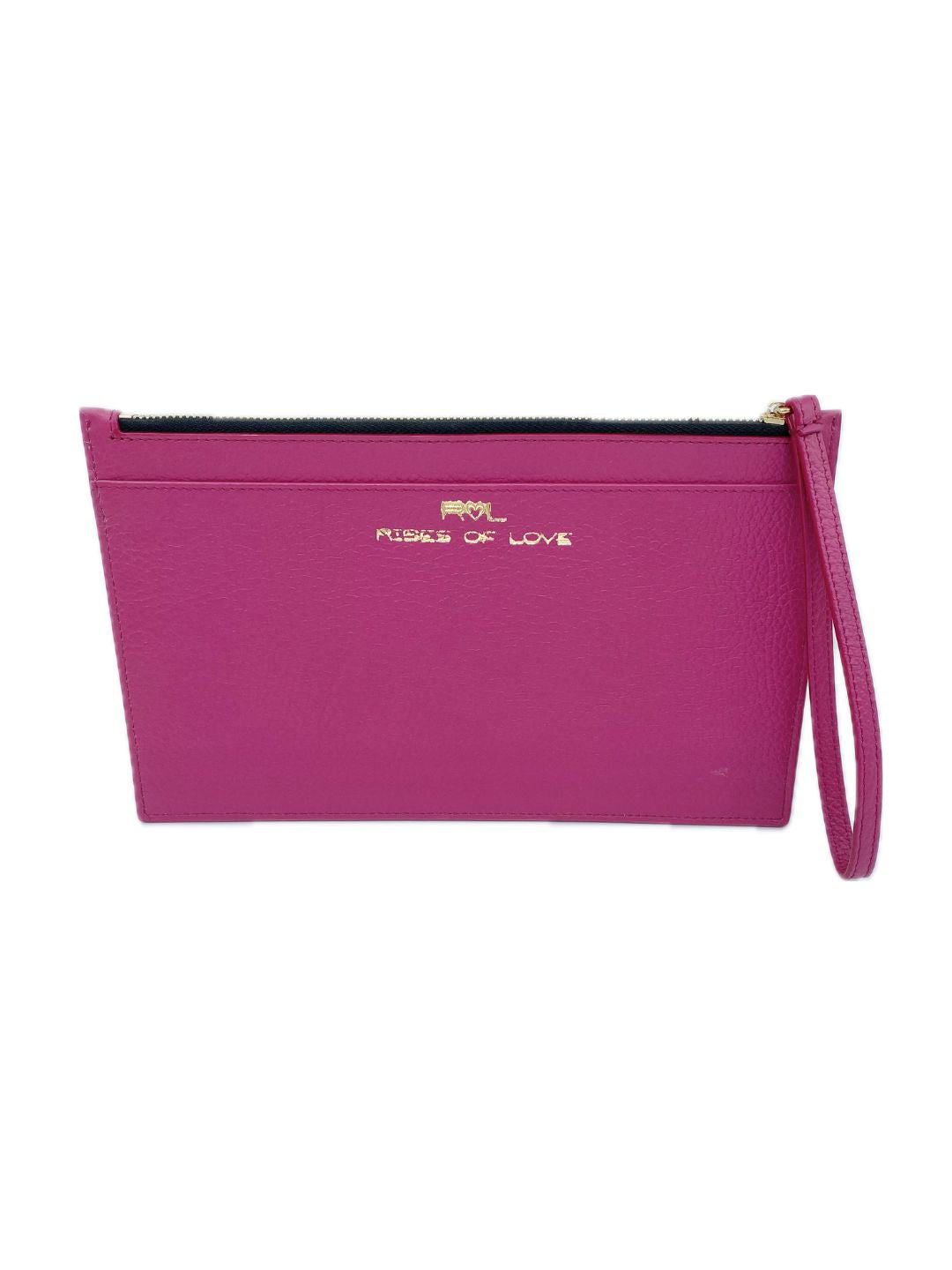 POCHETTE PORTADOCUMENTI IN PELLE FUCSIA 5039