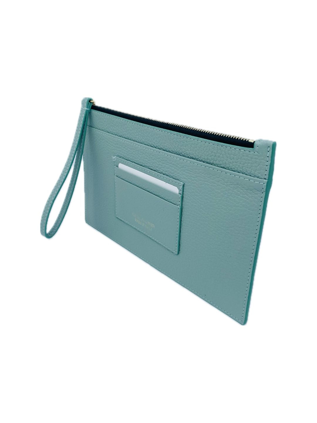 POCHETTE PORTADOCUMENTI IN PELLE VERDE ACQUA 5039