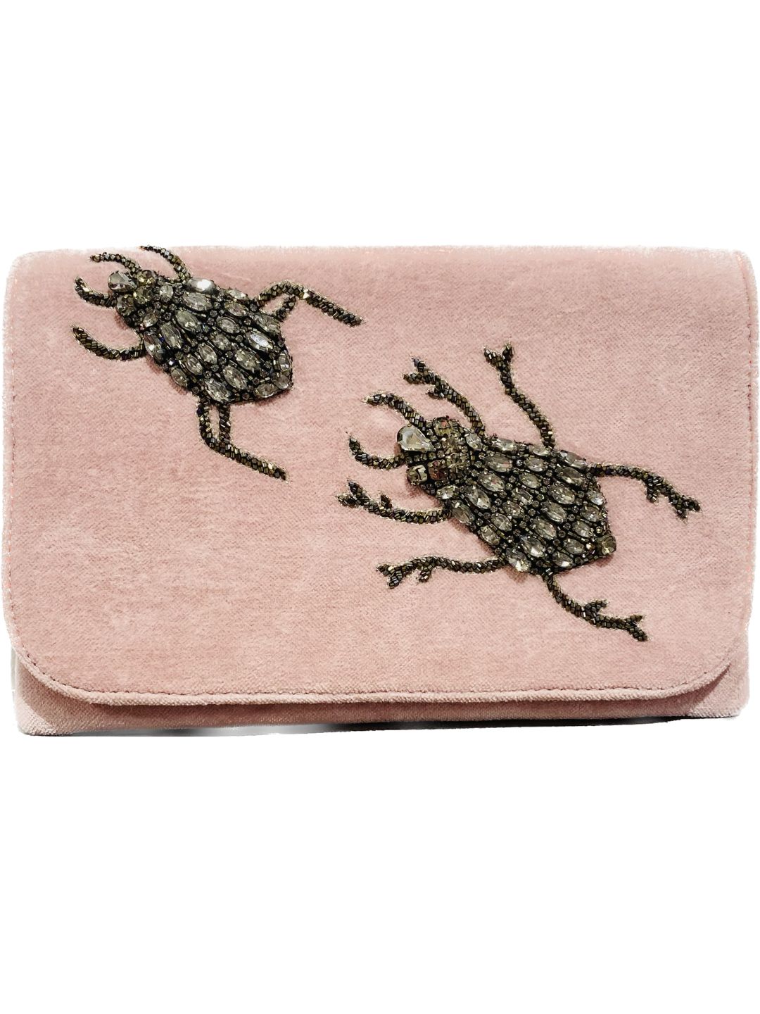 POCHETTE VELLUTO SCARABEO ROSA