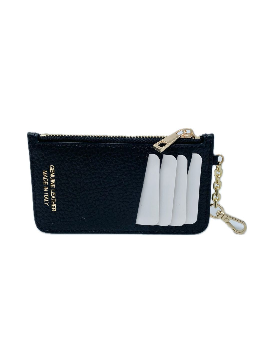 PORTACARTE CON MOSCHETTONE IN PELLE NERO 135