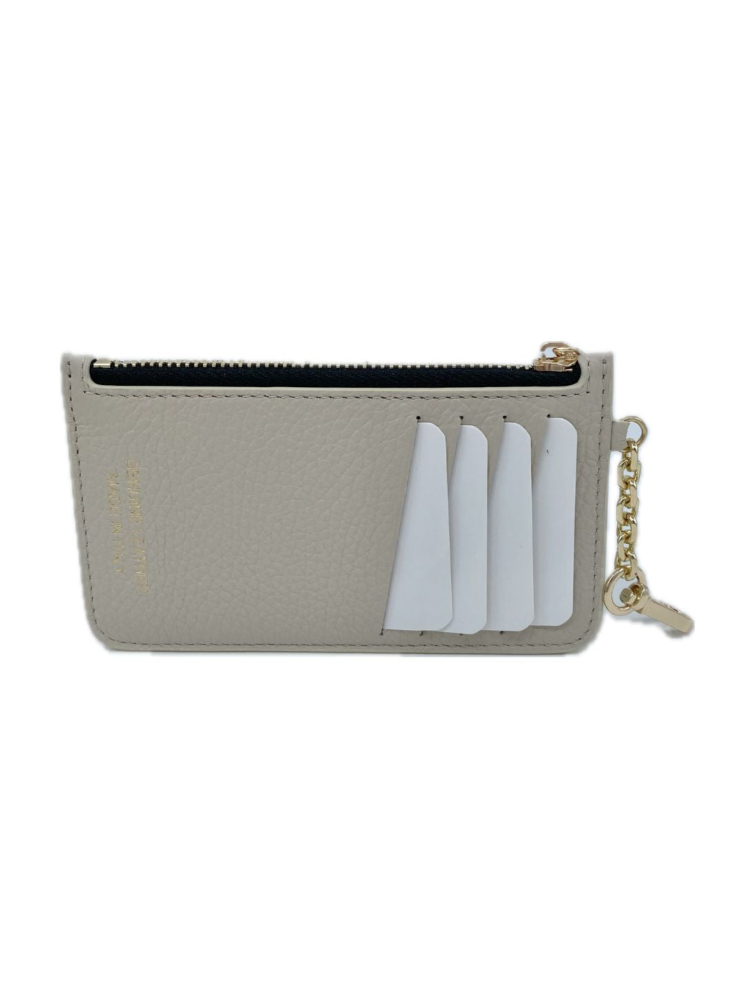 PORTACARTE CON MOSCHETTONE IN PELLE BEIGE 135