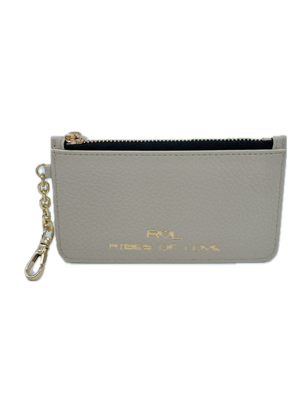 PORTACARTE CON MOSCHETTONE IN PELLE BEIGE 135