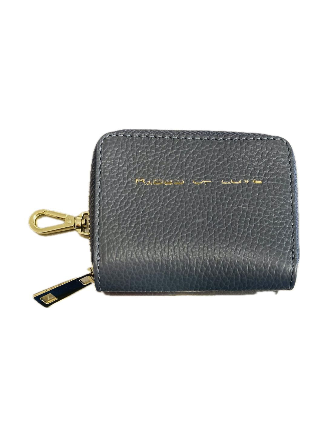 PORTACARTE CON ZIP IN PELLE GRIGIO SCURO